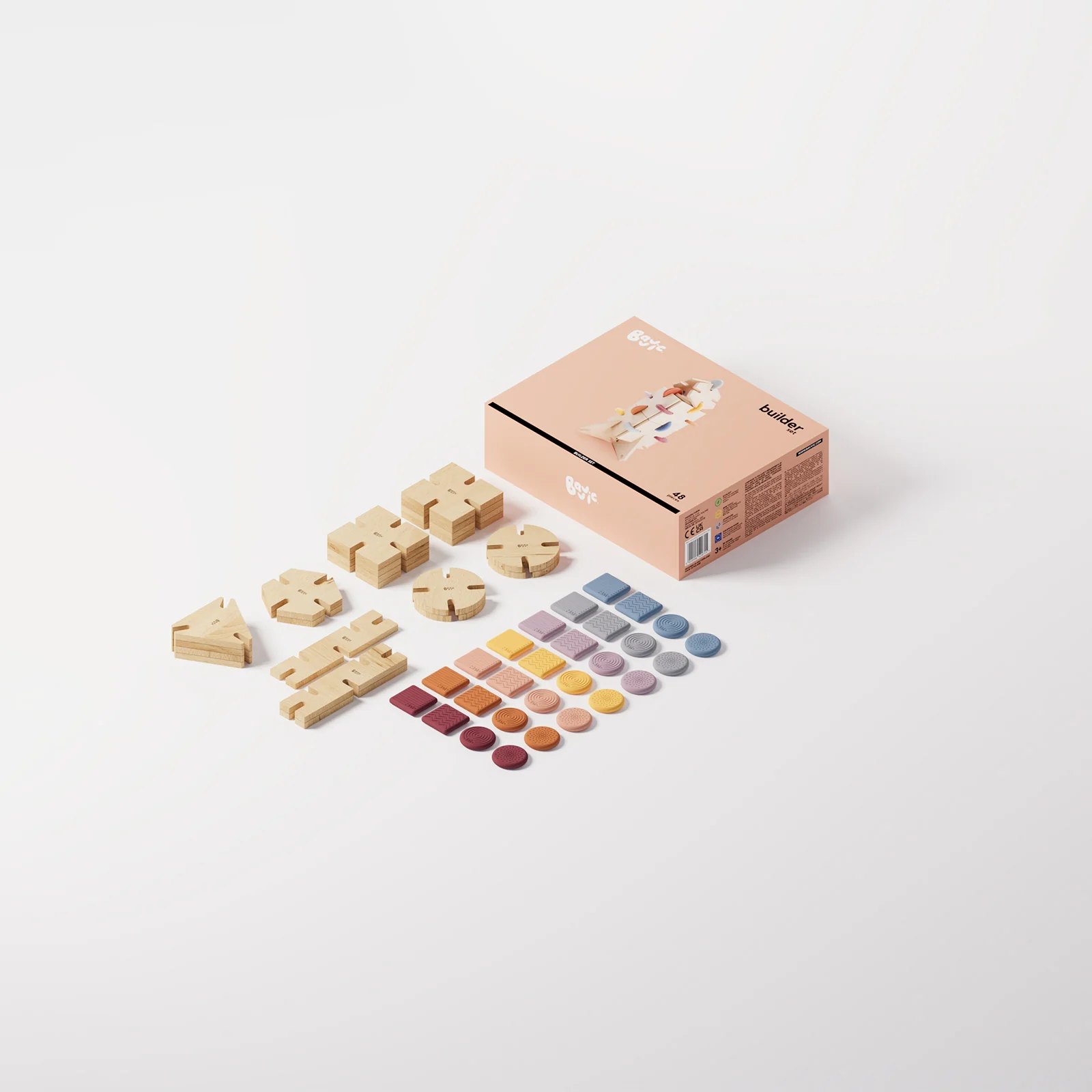 Bavvic Wooden Builder Set 48 pieces - Image 2