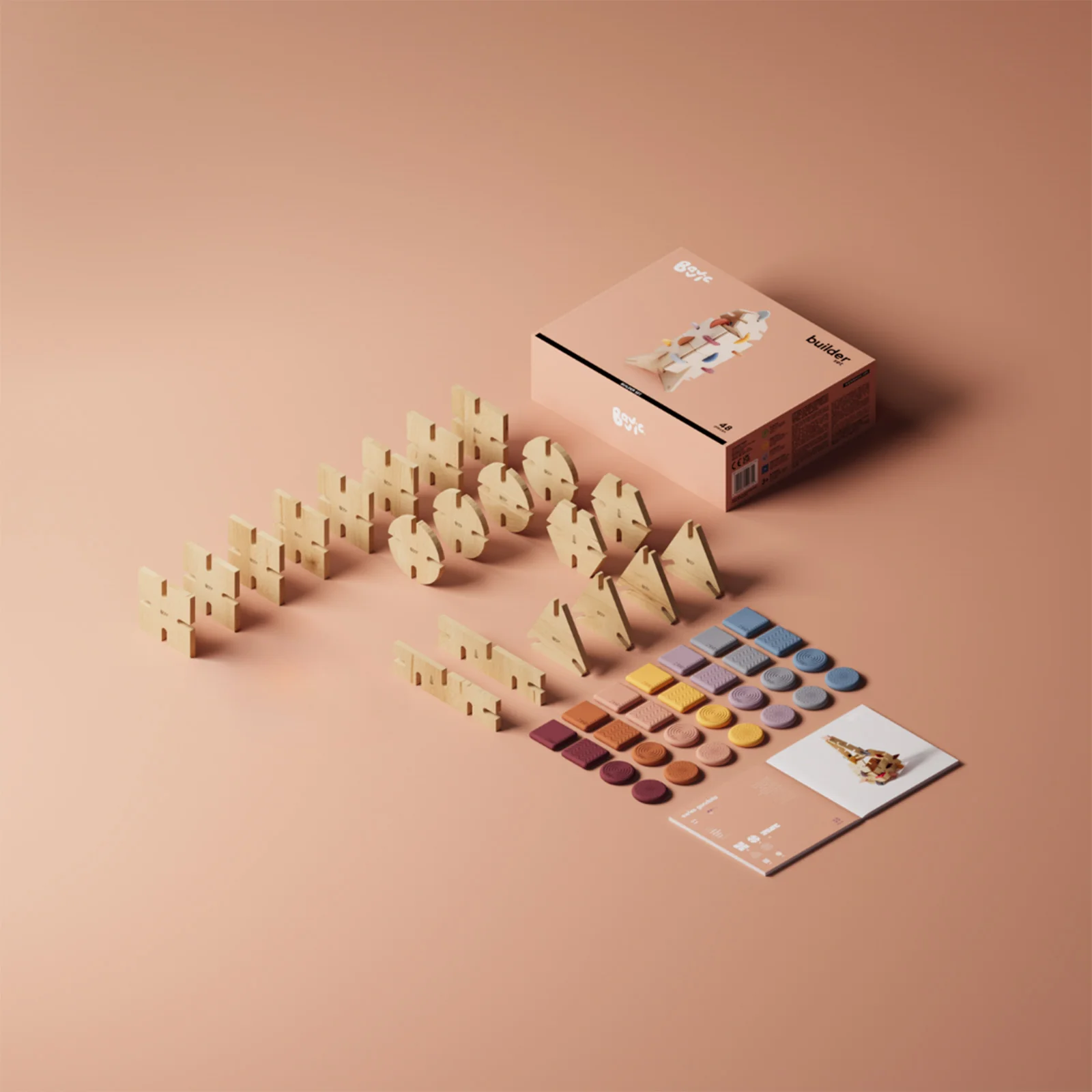 Bavvic Wooden Builder Set 48 pieces - Image 3