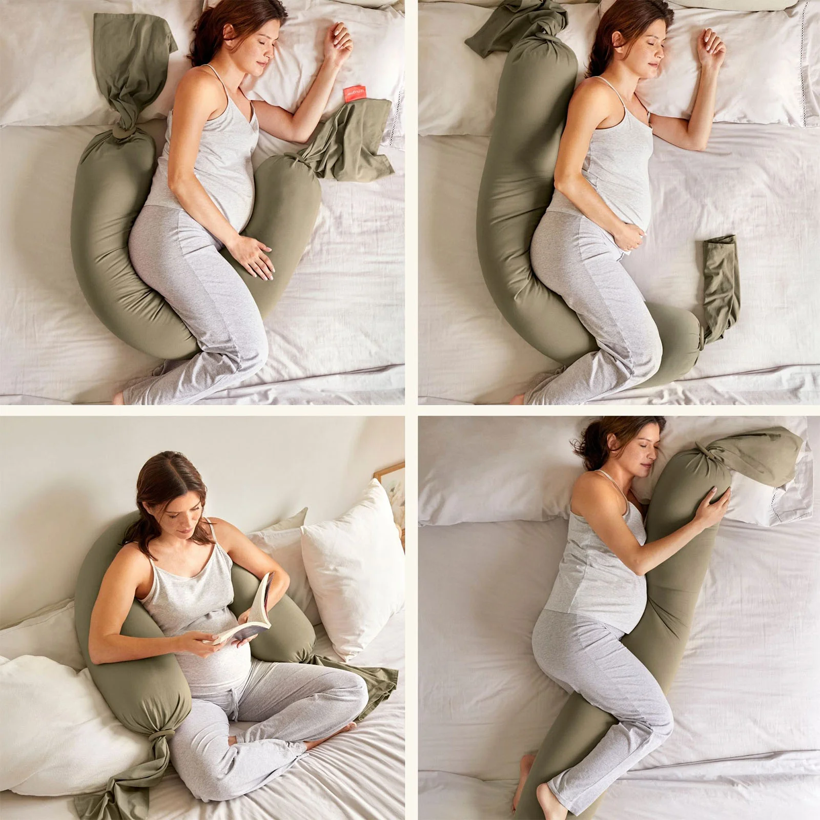 bbhugme Pregnancy Pillow - Dusty Olive - Image 2