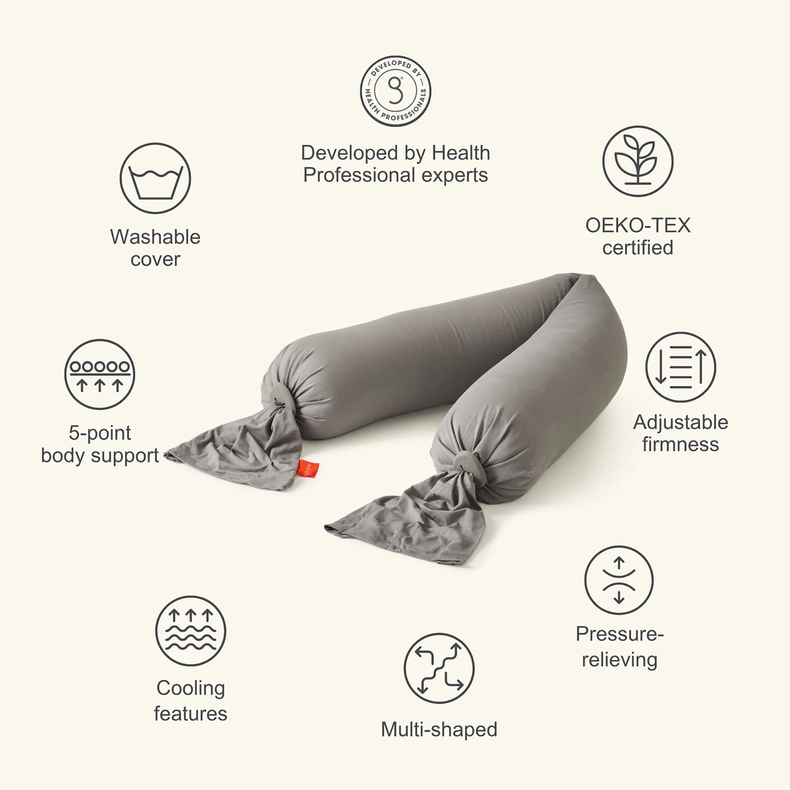 bbhugme Pregnancy Pillow - Stone - Image 3