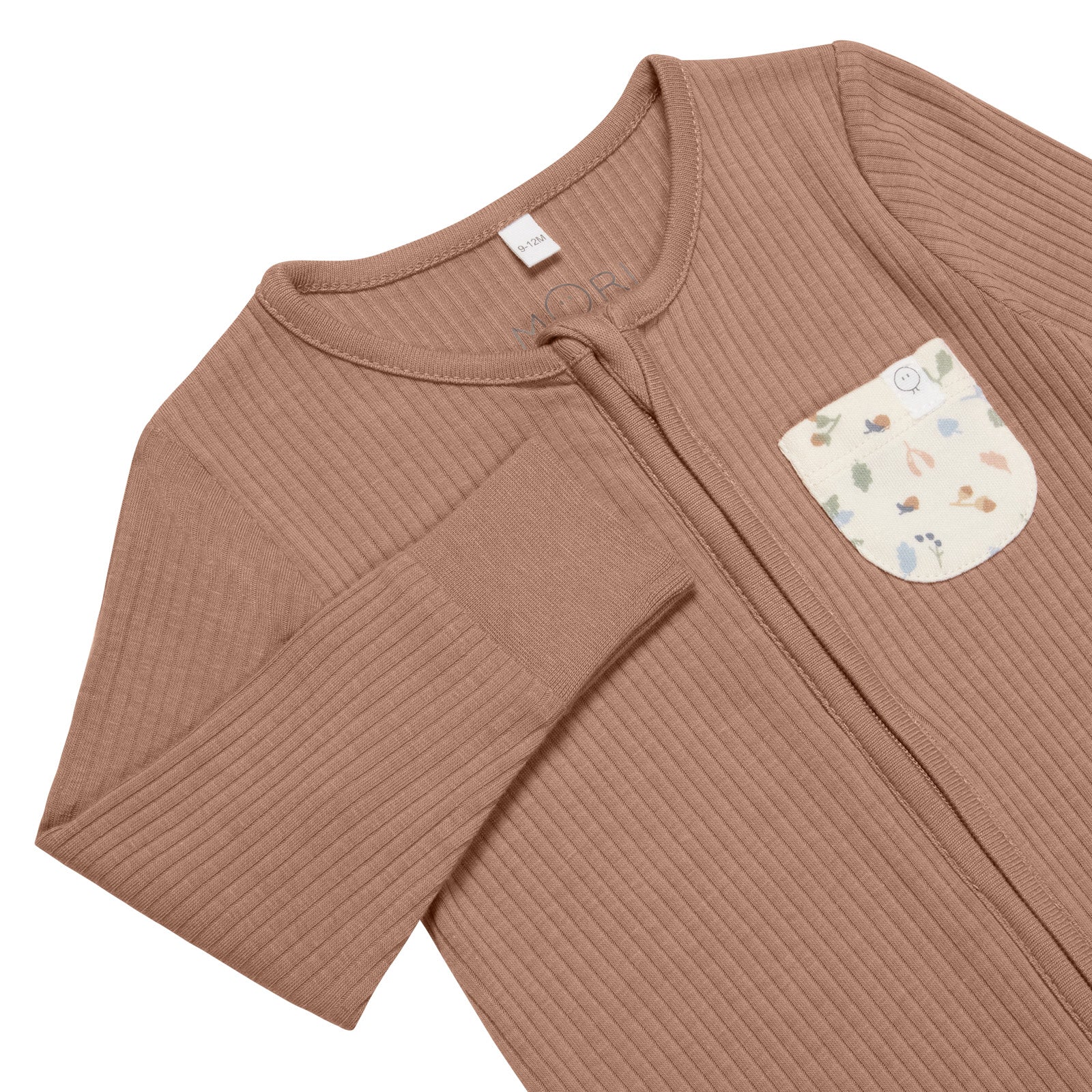 Bear Pocket Ribbed Clever Zip Sleepsuit - Image 4