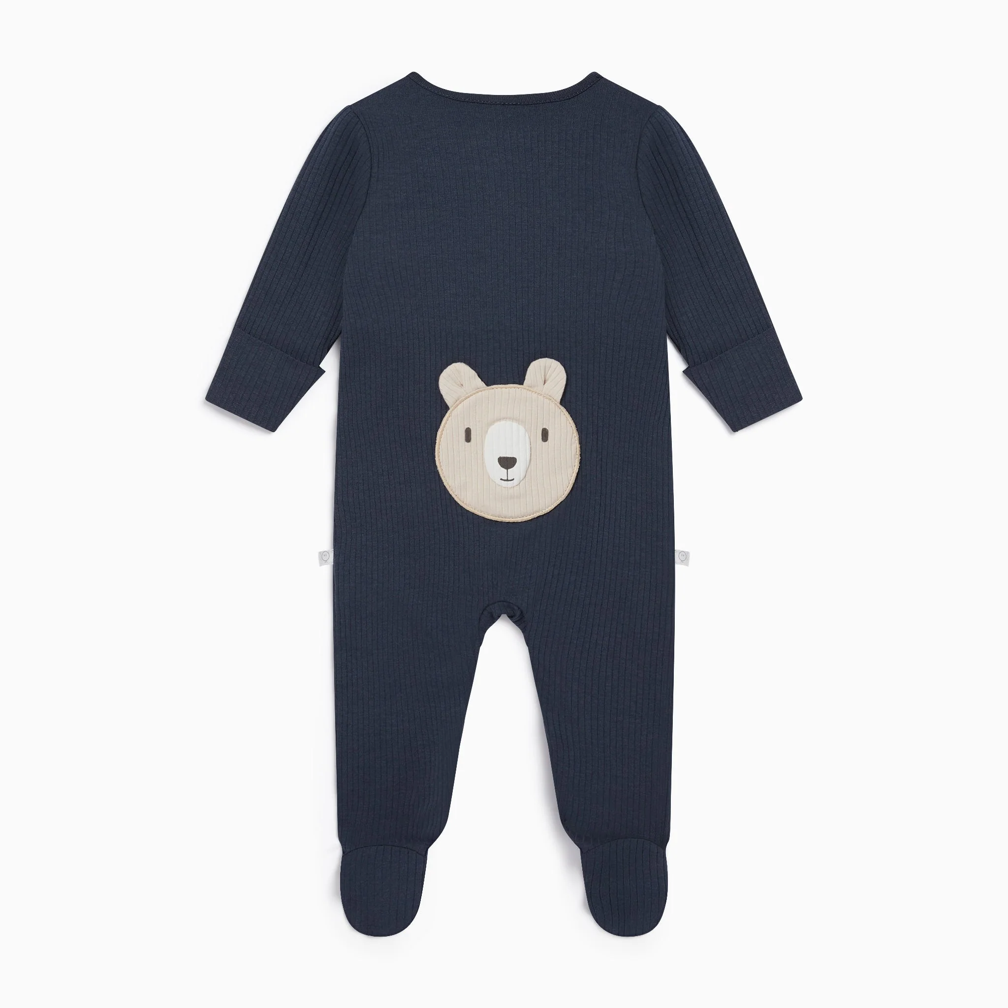 Bear Ribbed Clever Zip Sleepsuit - Image 3