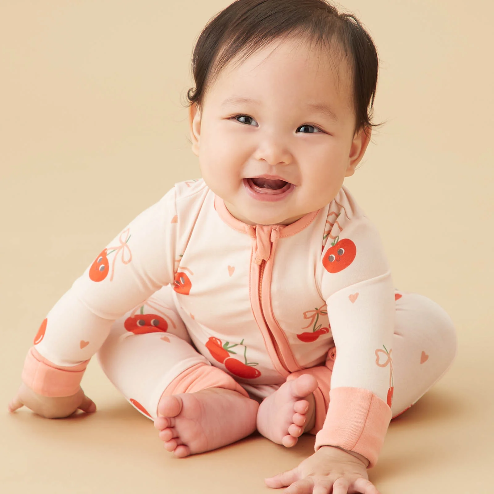 Berry Cherry & Love Heart Clever Zip Sleepsuit 2 Pack - Image 2