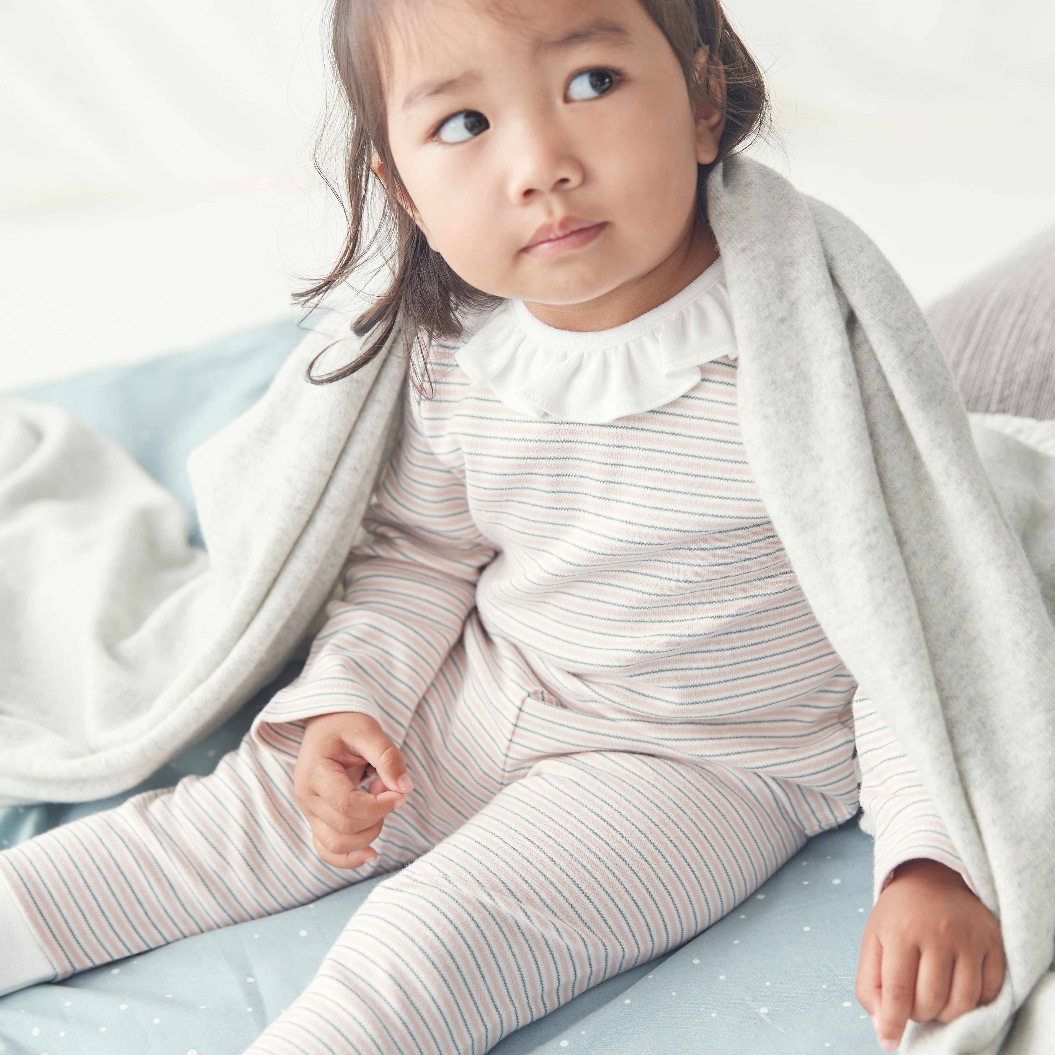 Blush & Khaki Stripe Ruffle T-Shirt & Leggings Set - Image 4