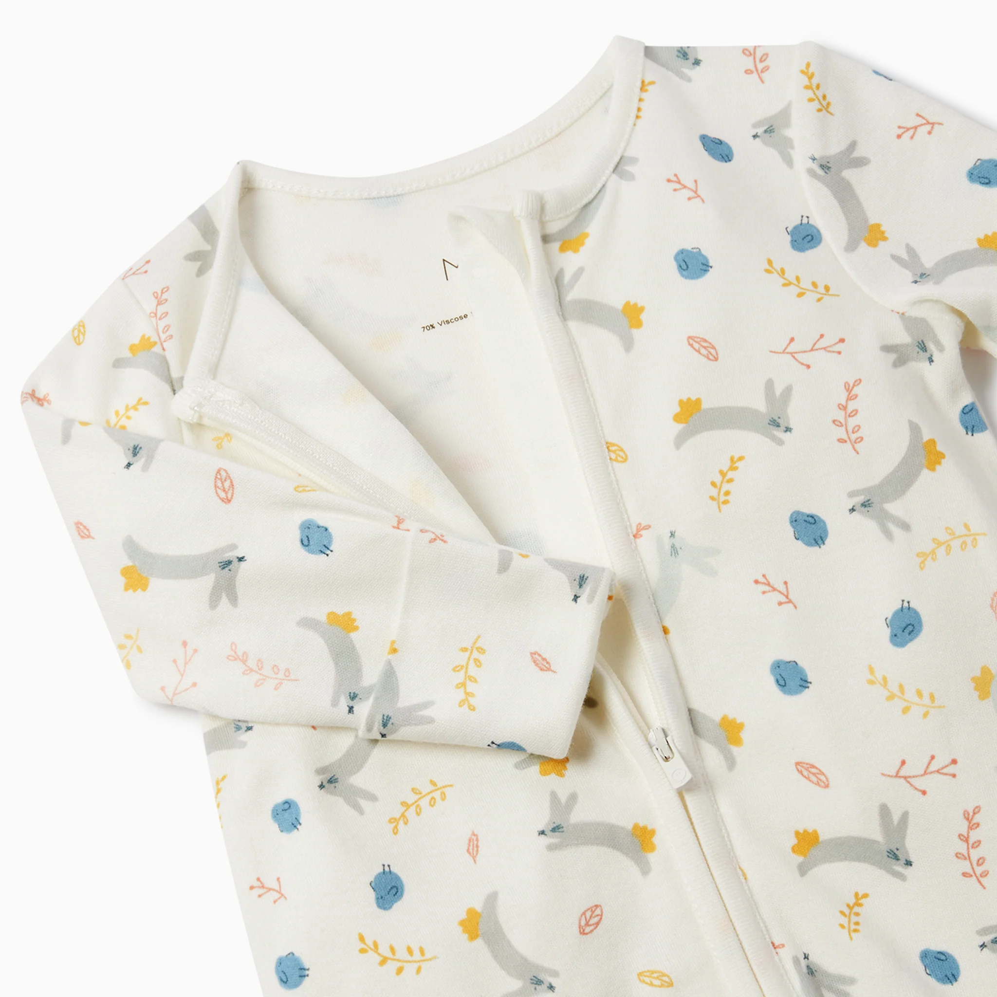 Bunny Print Zip-Up Sleepsuit - Image 5