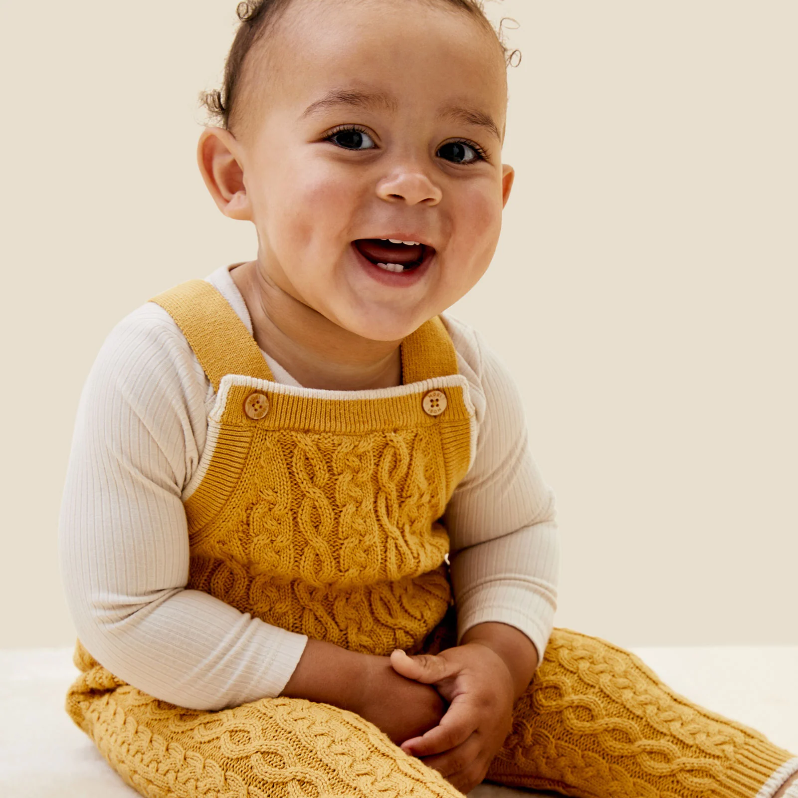 Cable Knit Dungarees & Bodysuit Outfit - Image 2