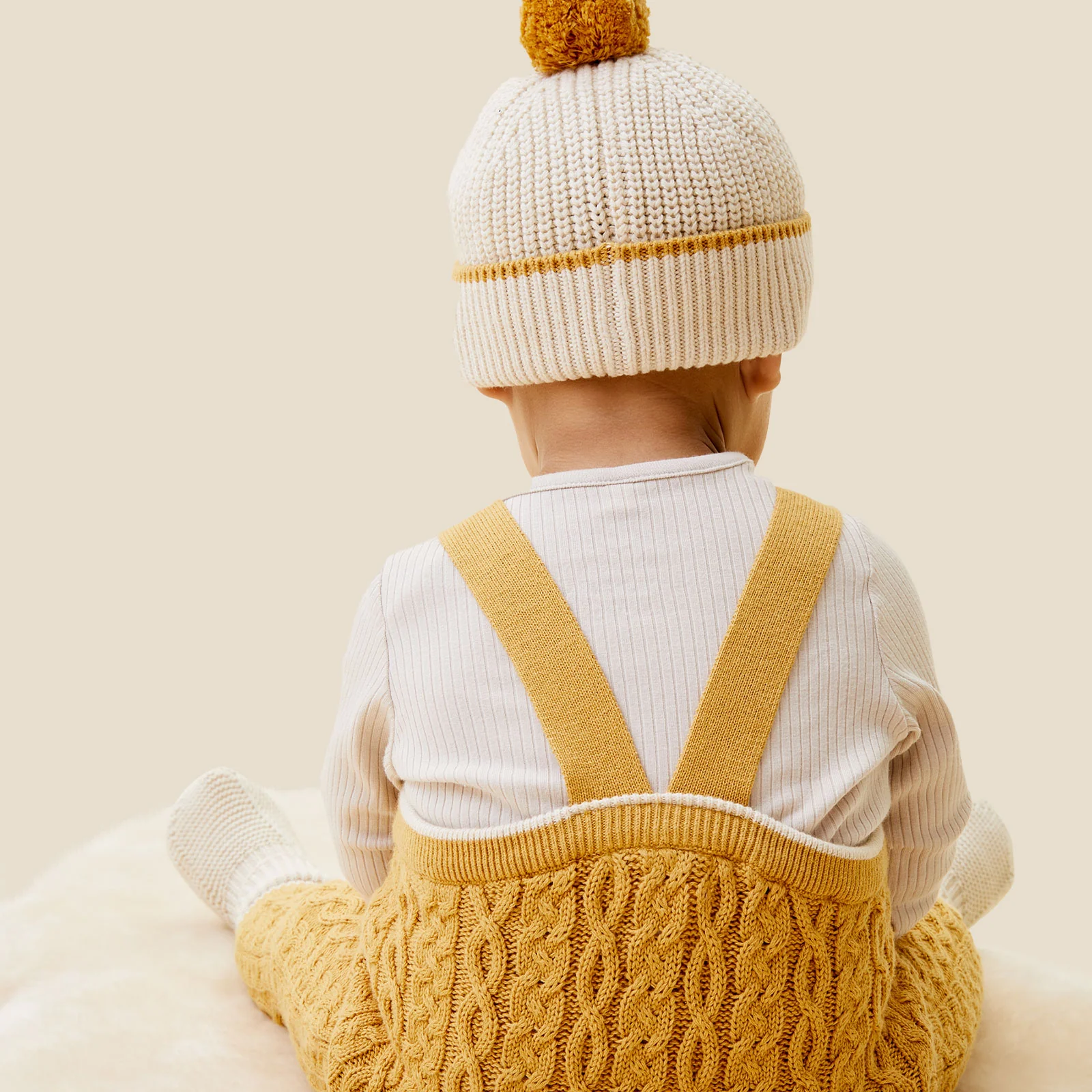 Cable Knit Dungarees & Bodysuit Outfit - Image 4