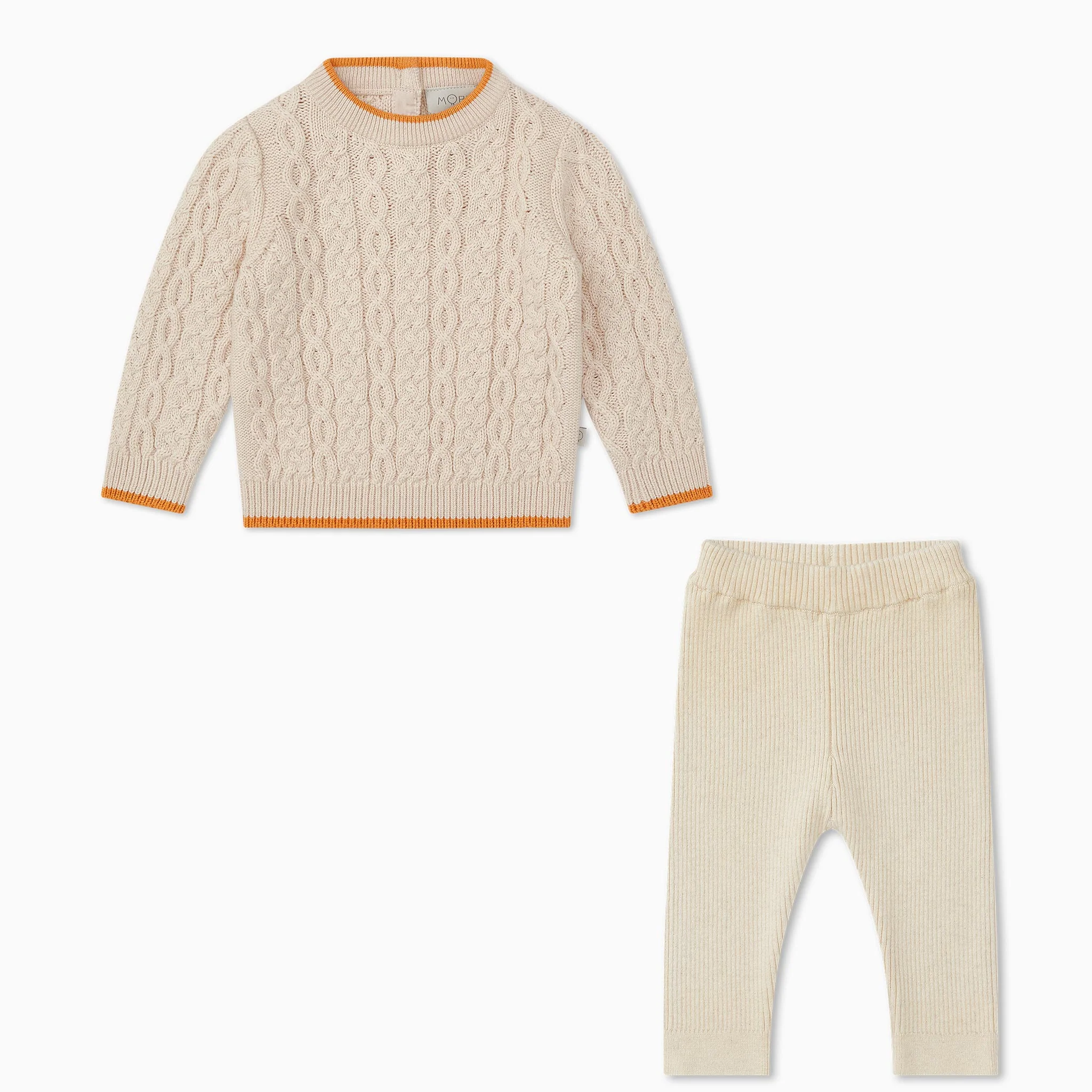 Cable Knit Tipped Jumper & Leggings Outfit - Image 2