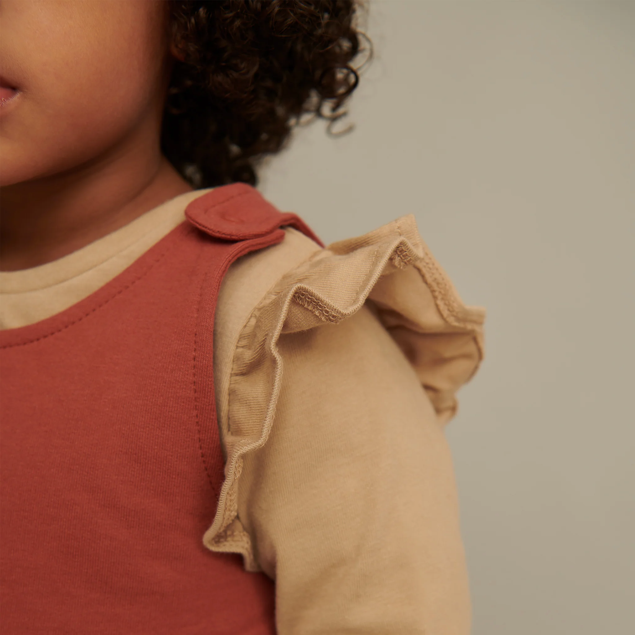 Caramel & Terracotta Dress and Ruffle T-Shirt Set - Image 6