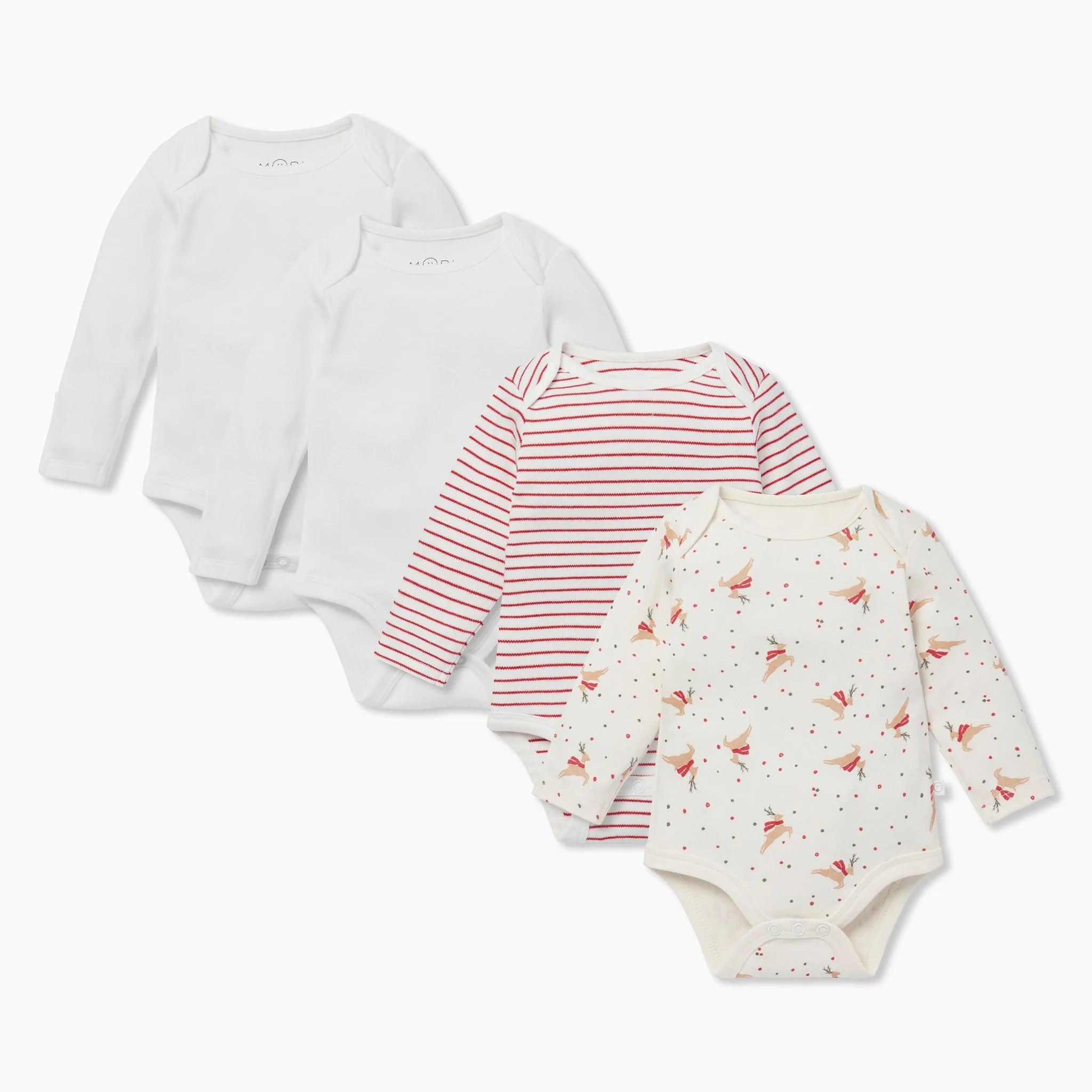 Christmas Long Sleeve Bodysuit 4 Pack