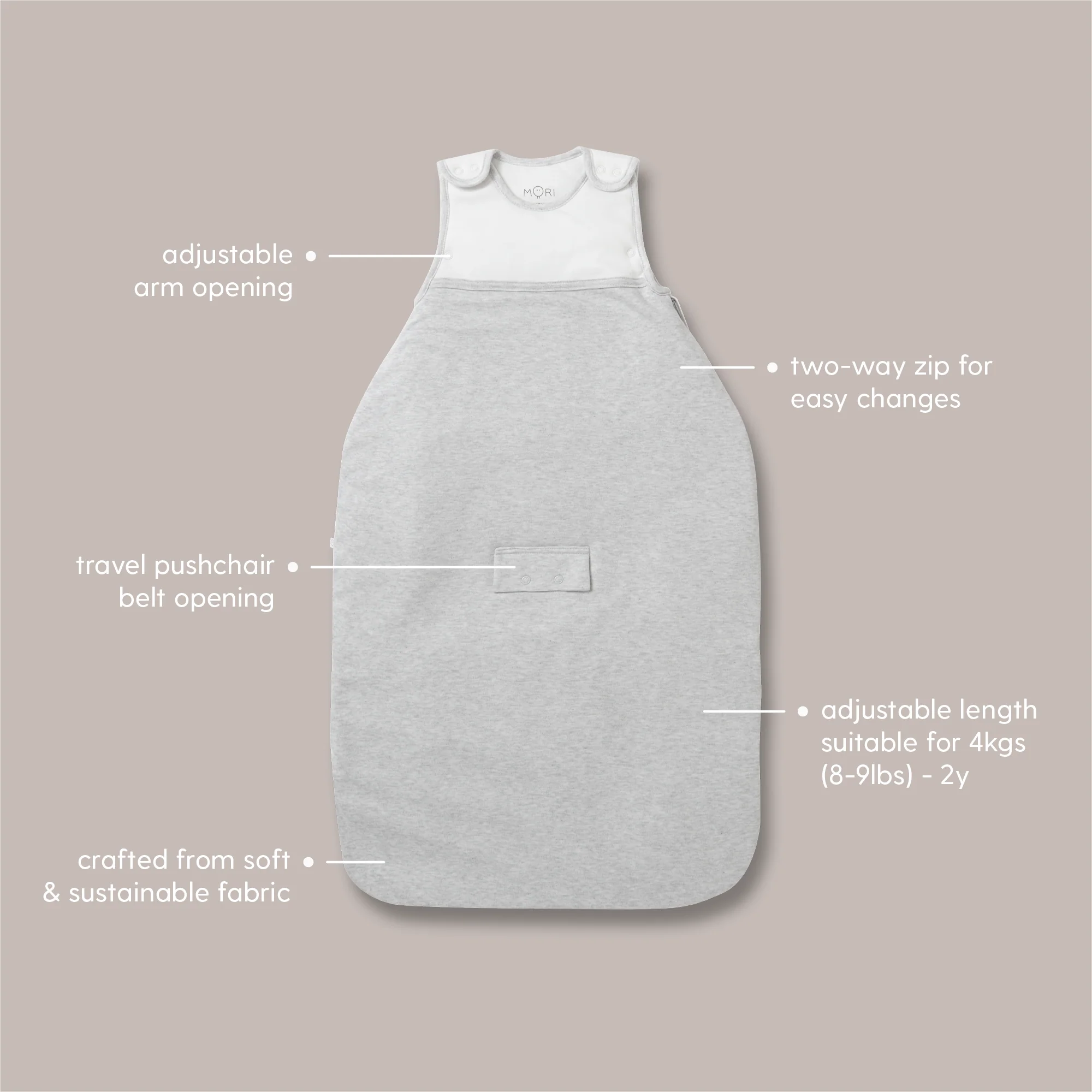 Clever Year Round Sleeping Bag 1.5 TOG - Grey - Image 6