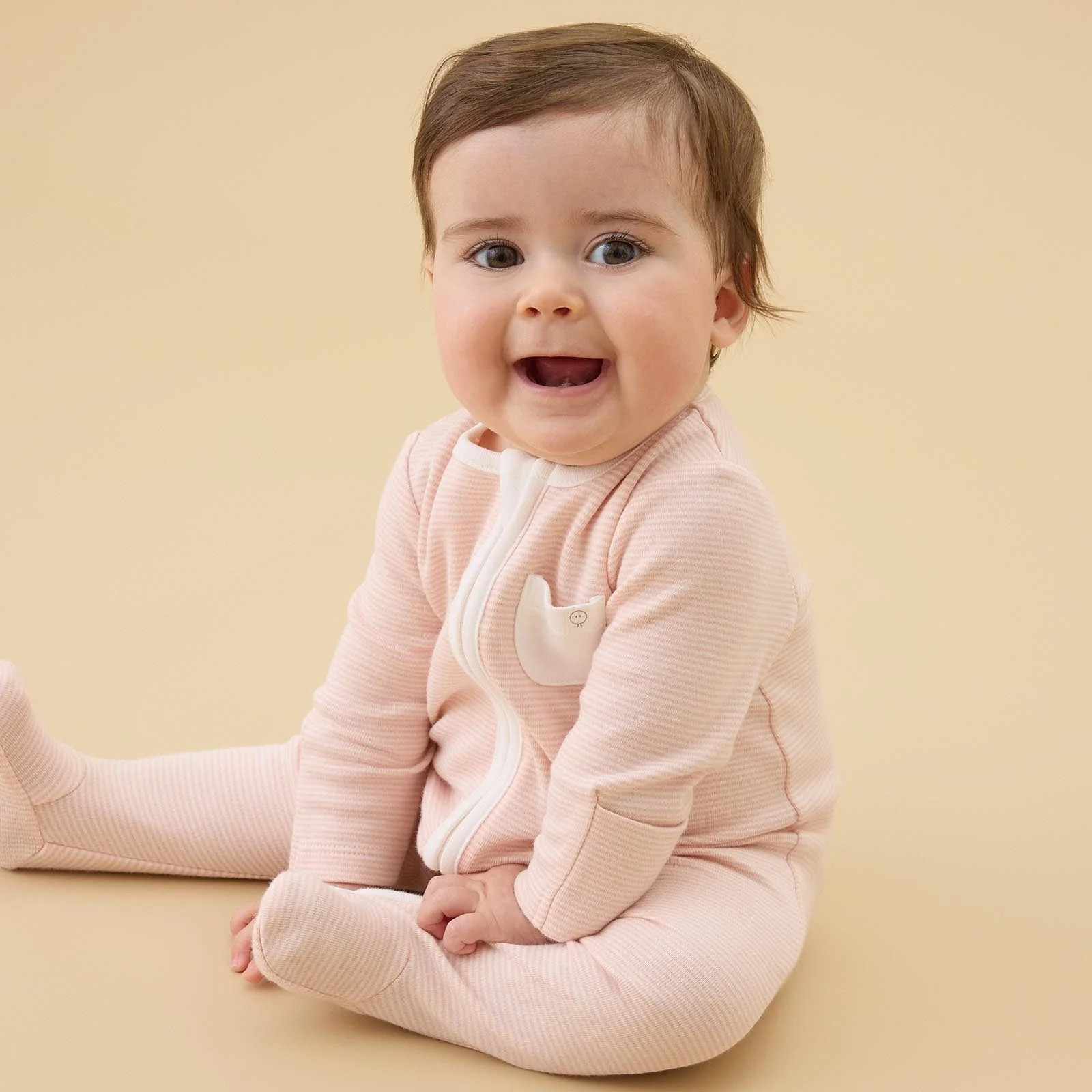 Clever Zip Sleepsuit - Blush Stripe