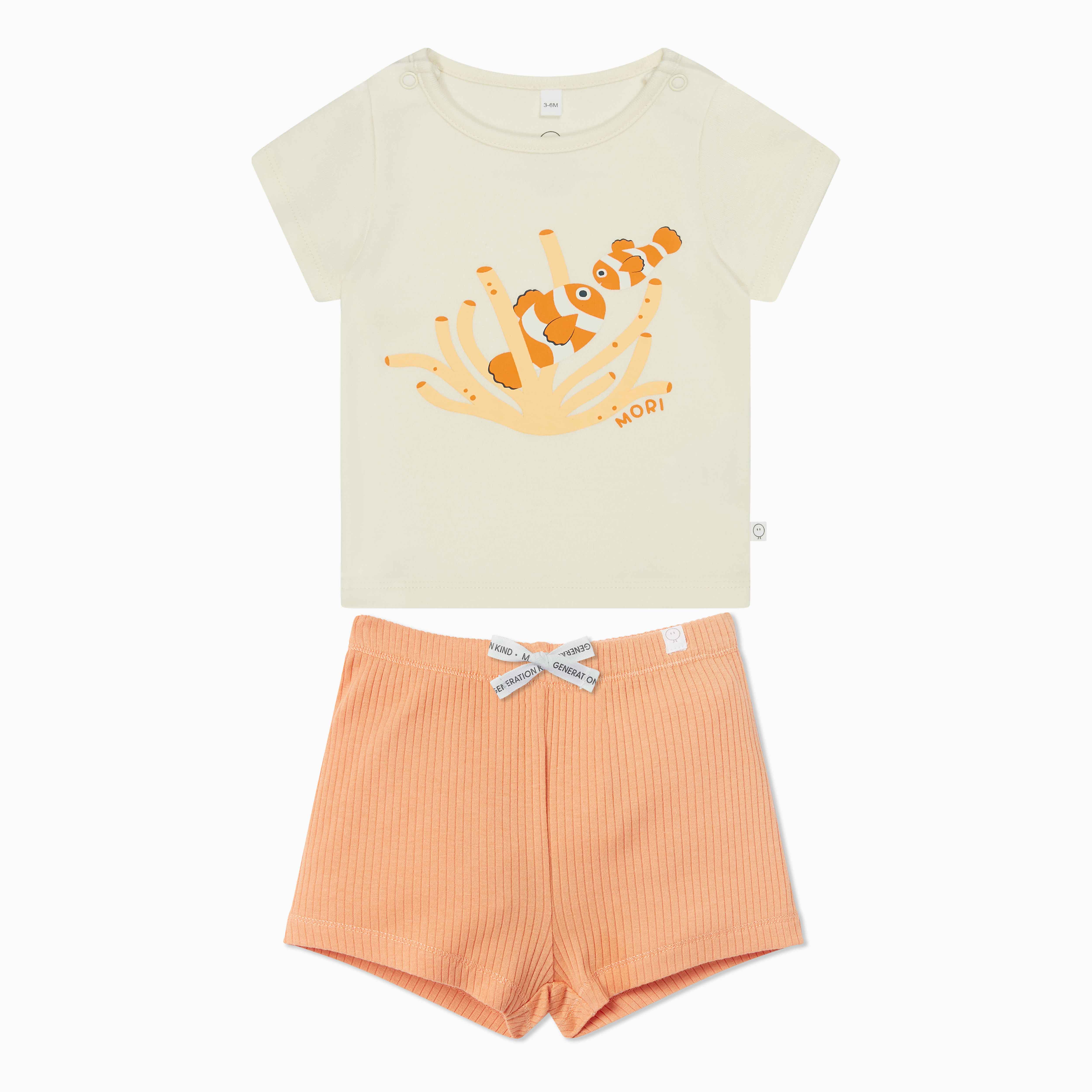 Clown Fish T-shirt & Ribbed Shorts Outfit - Image 3