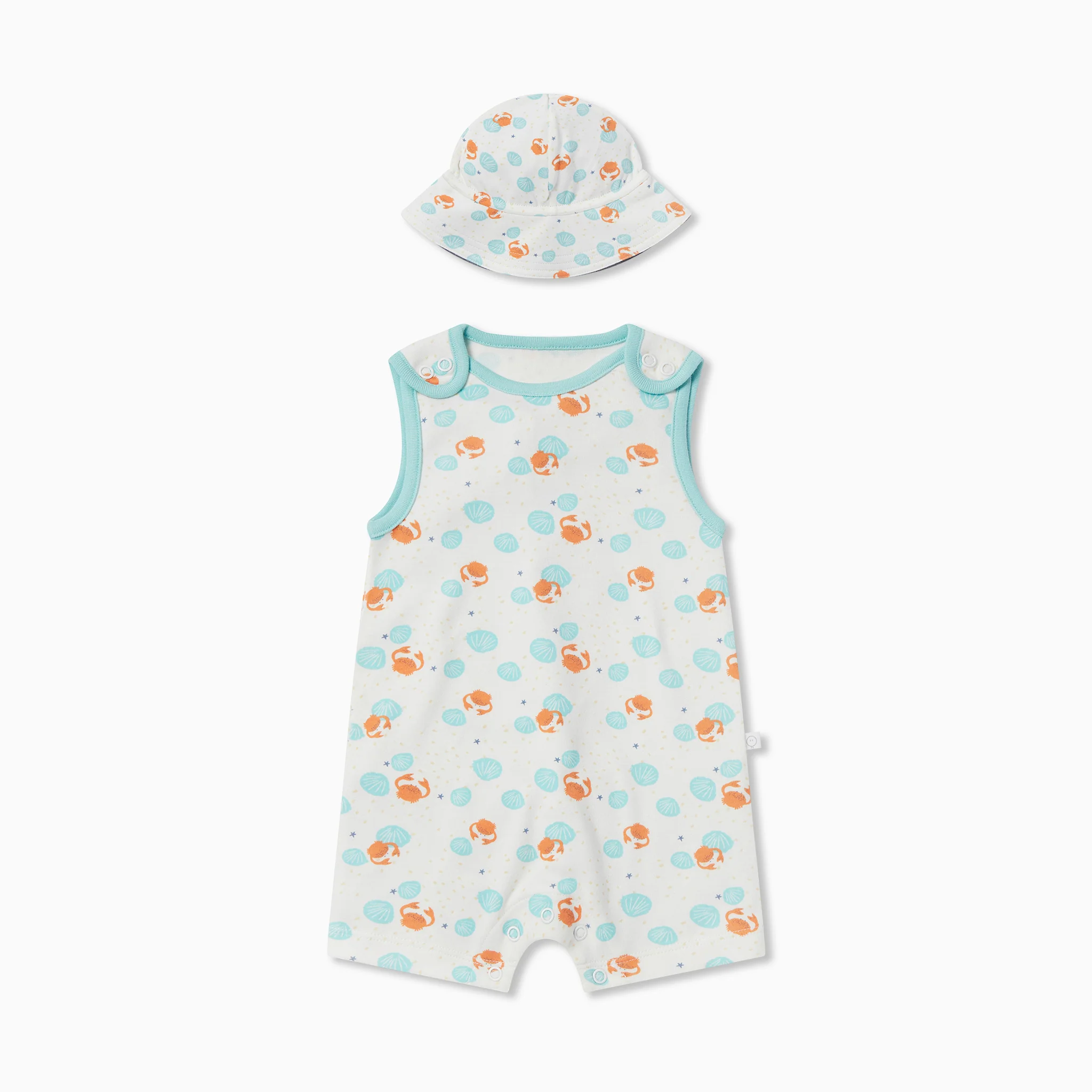Crab & Shell Beach Romper & Hat Outfit - Image 4