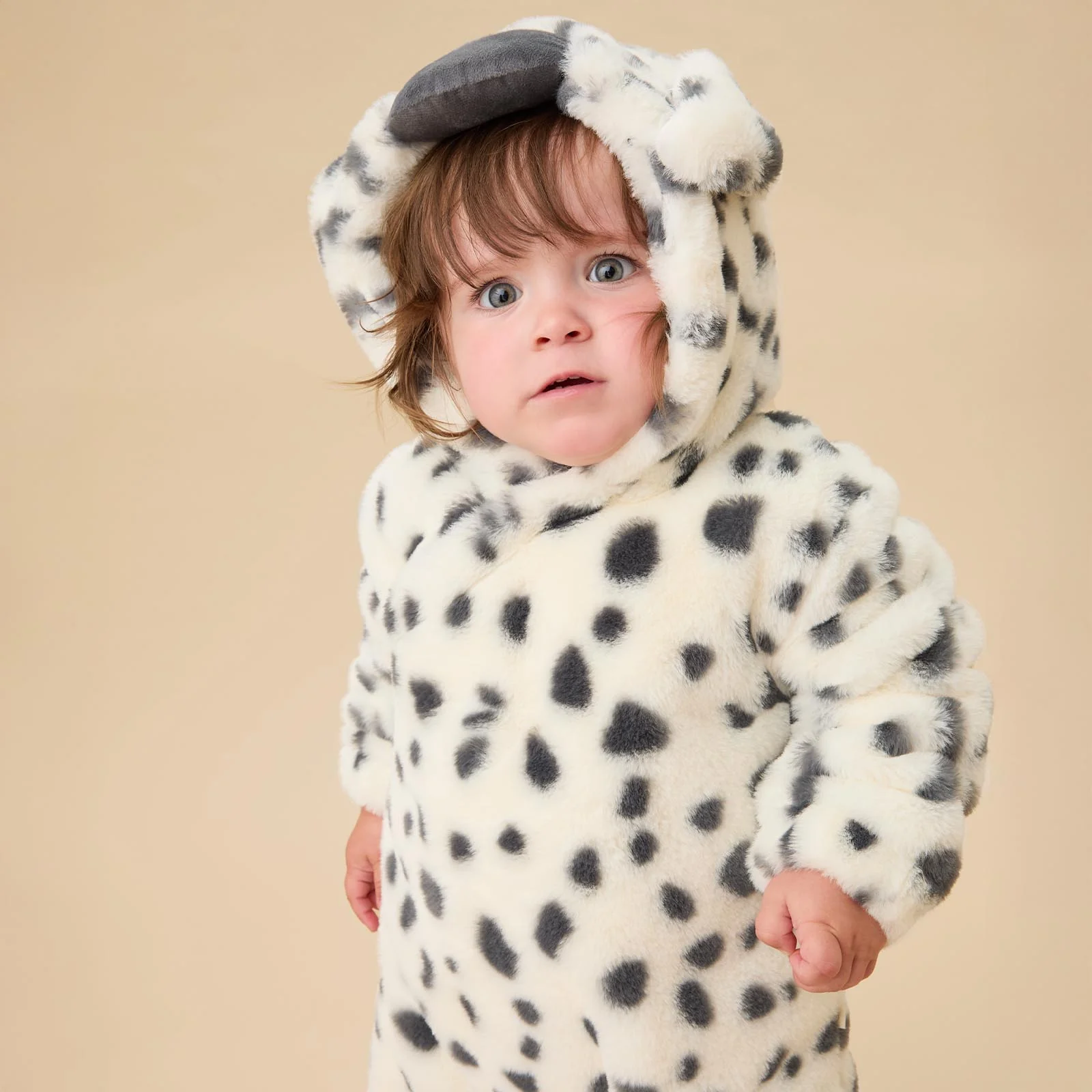 Dalmatian Faux Fur Pramsuit