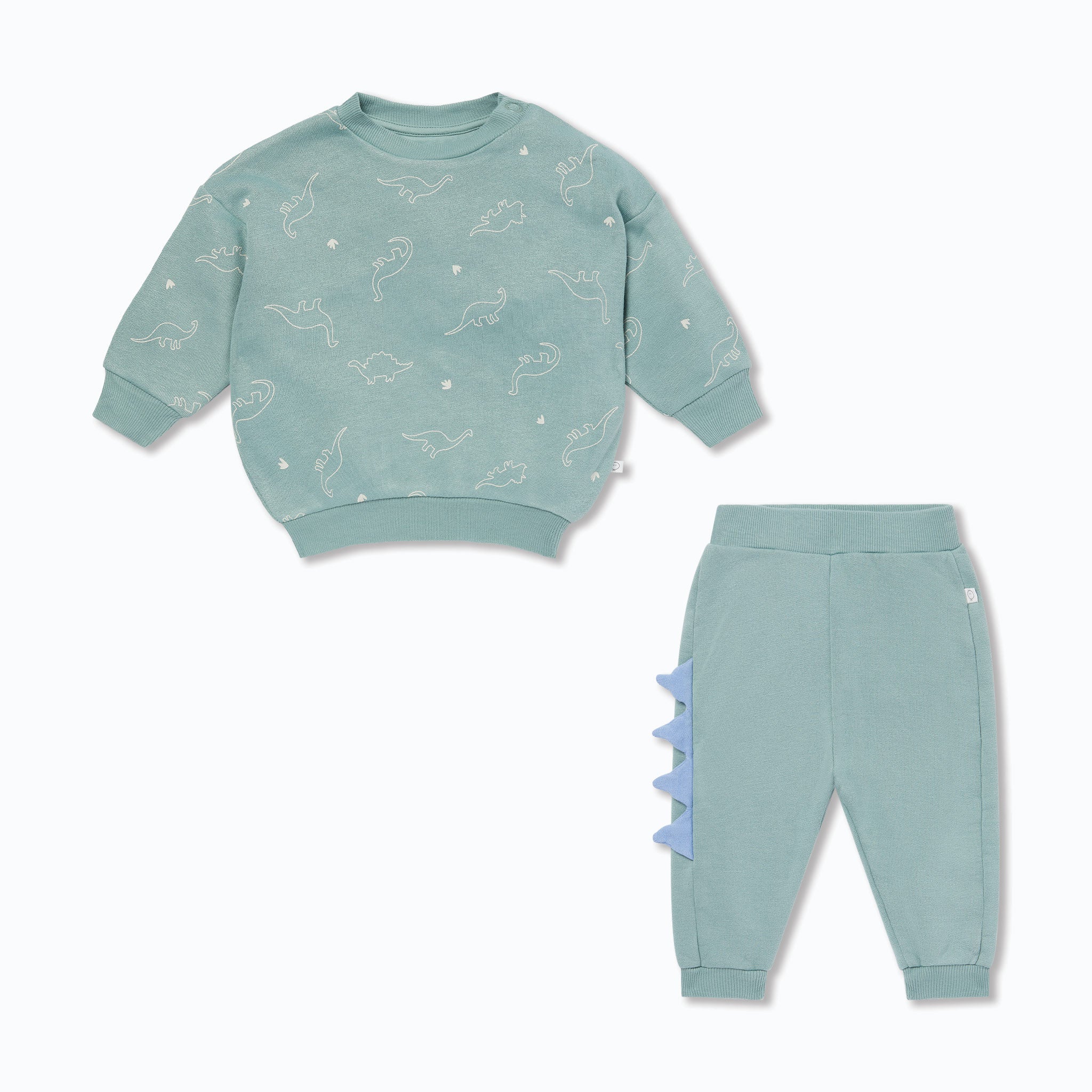 Dino Print Sweatshirt & Joggers Outfit - Image 2