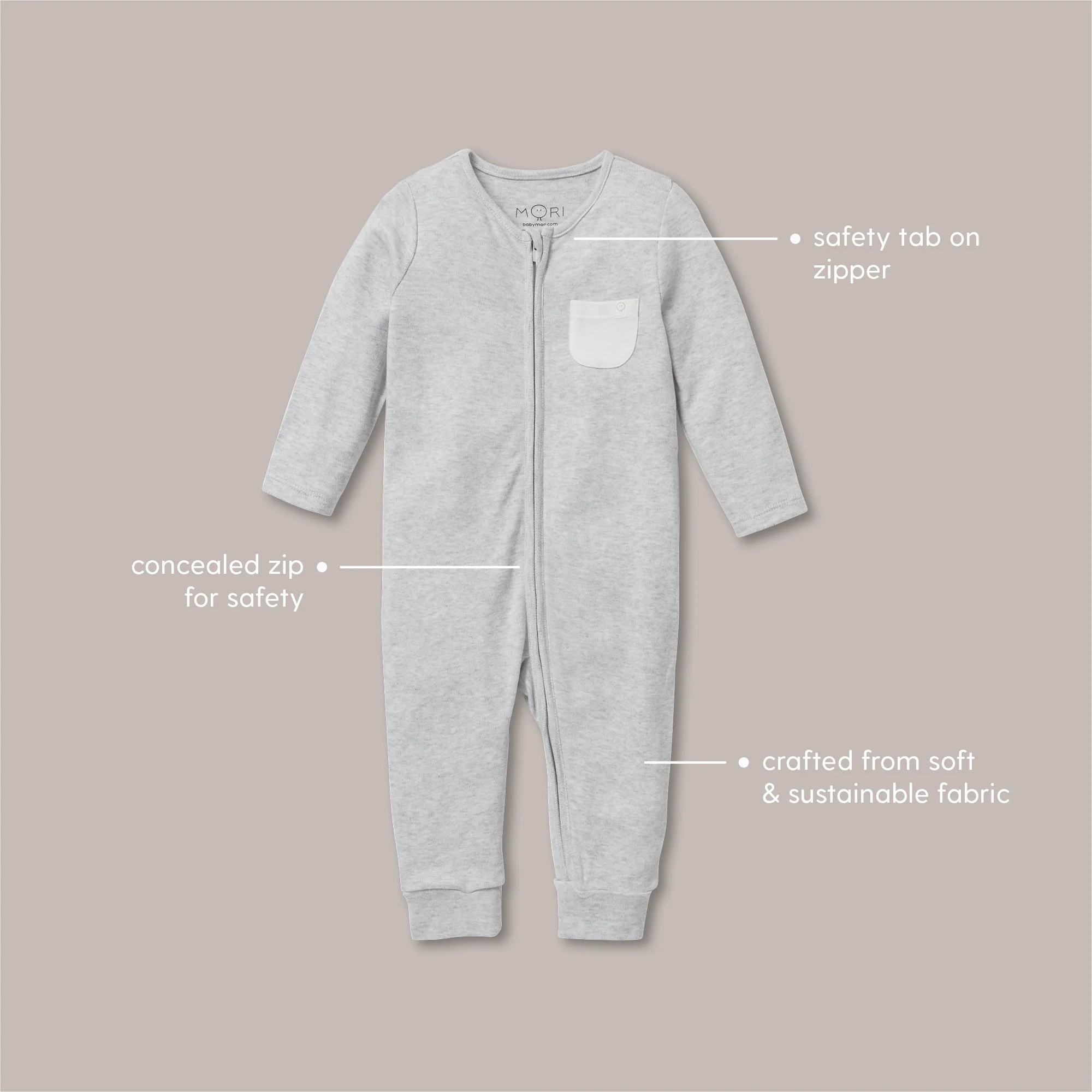 Dino Zip-Up Sleepsuit - Image 4