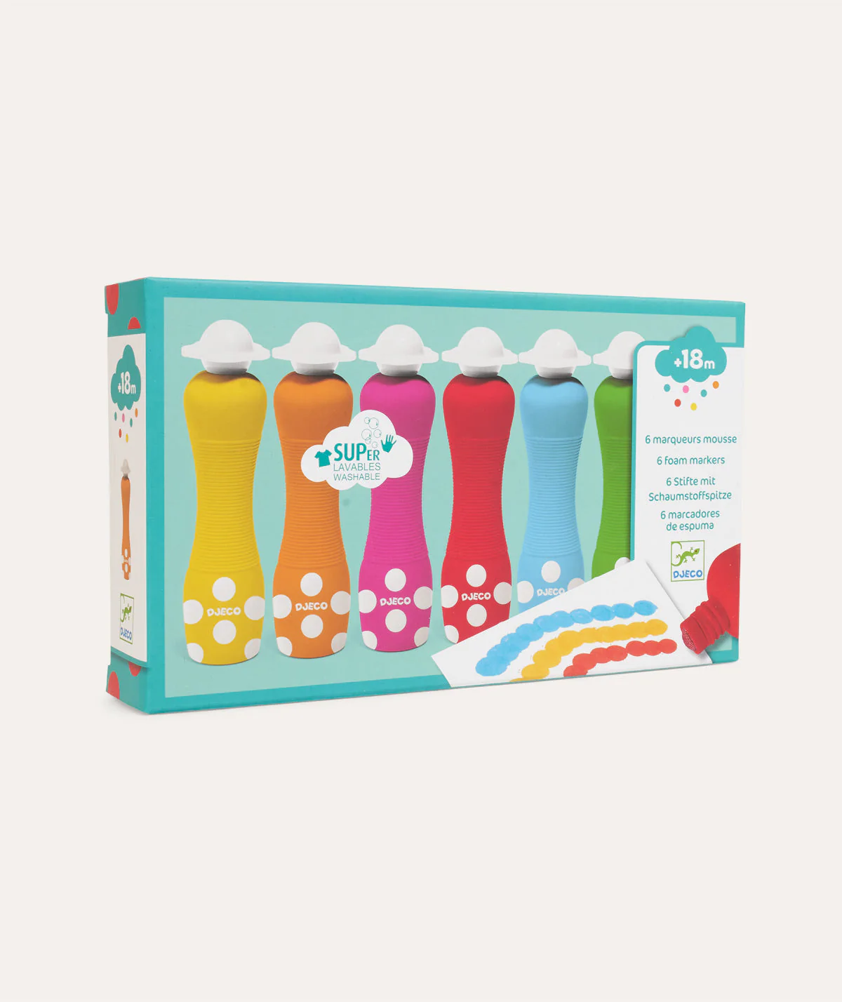 Djeco 6 Foam Markers - Image 5
