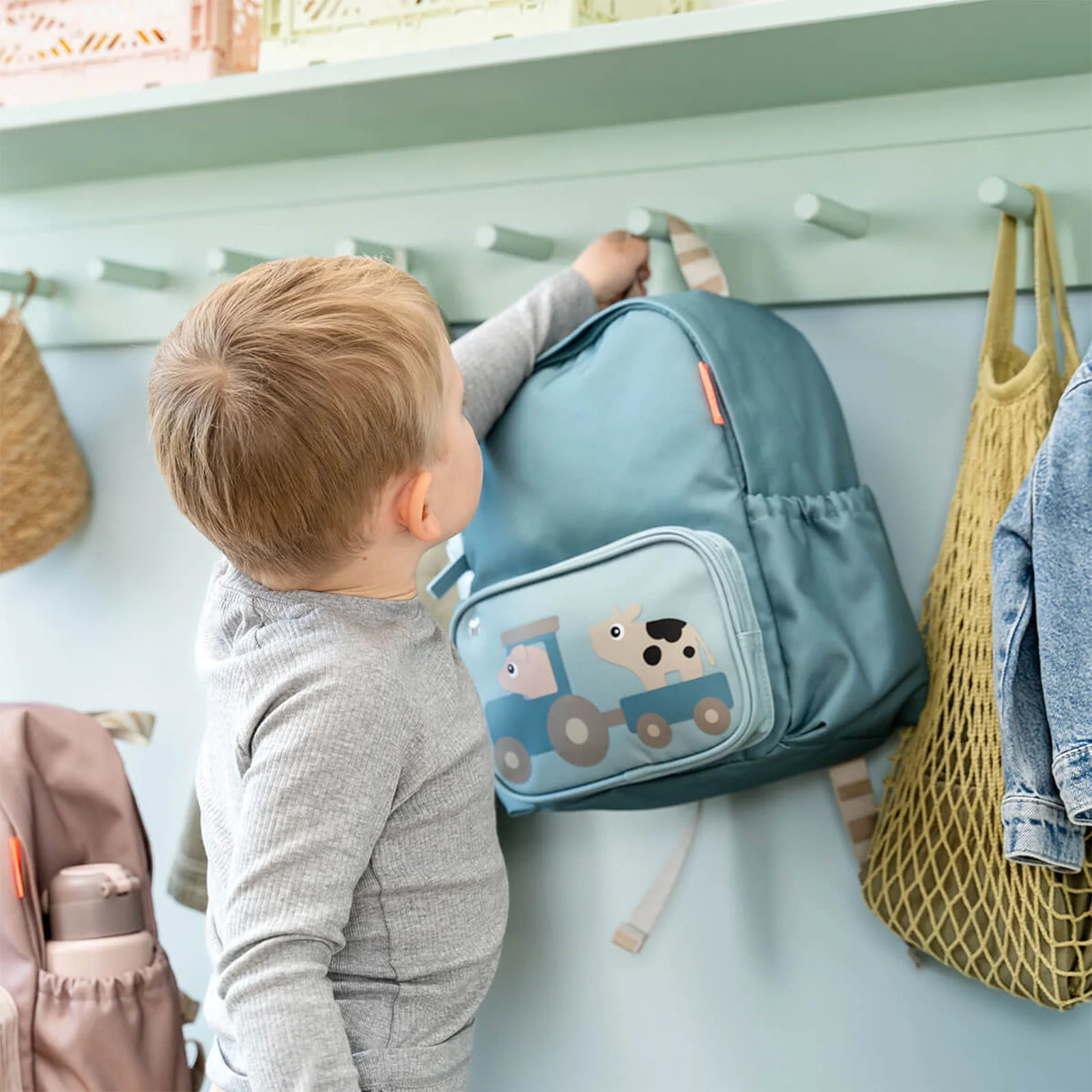 Done By Deer Kids Backpack Tiny Farm Blue 7.5 L - Image 4