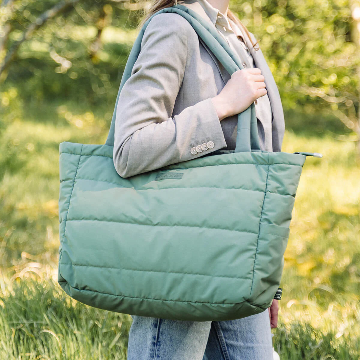 Done By Deer Quilted Changing Tote Bag - Green - Image 2