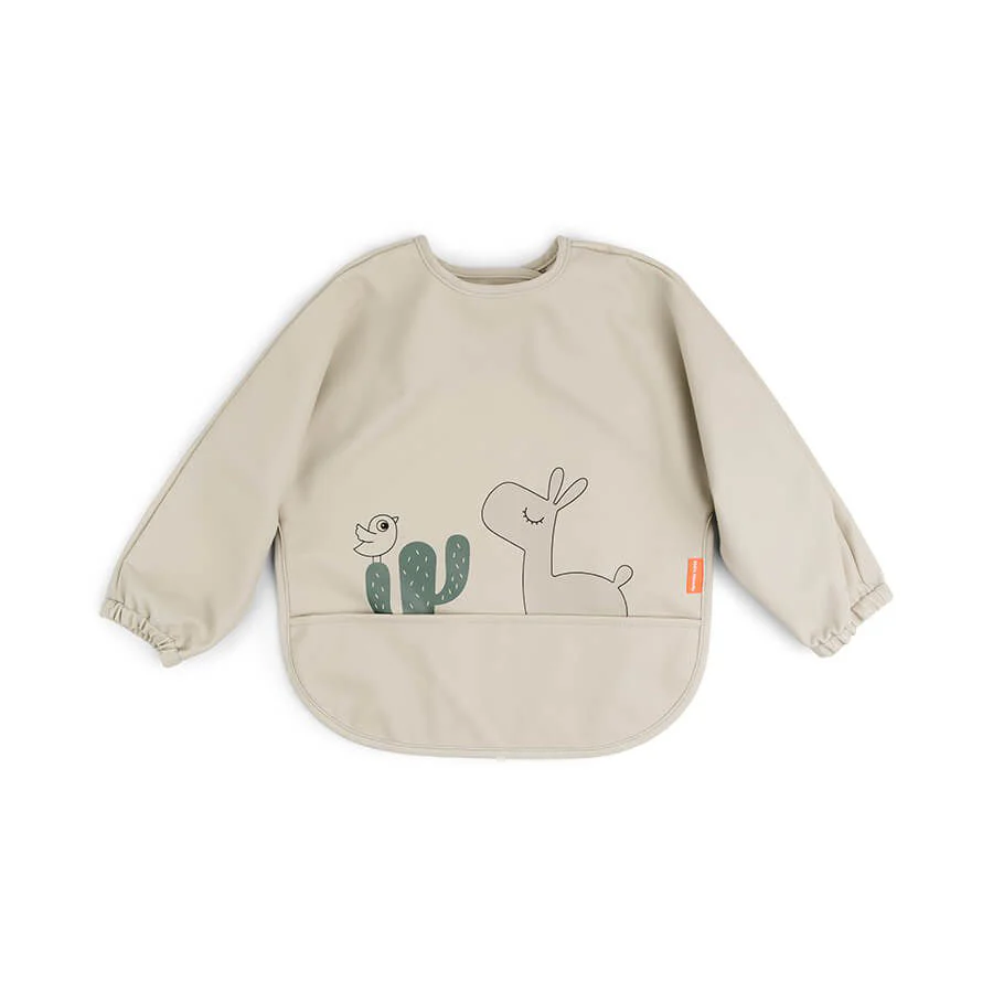 Done By Deer Sleeved Pocket Bib - Sand