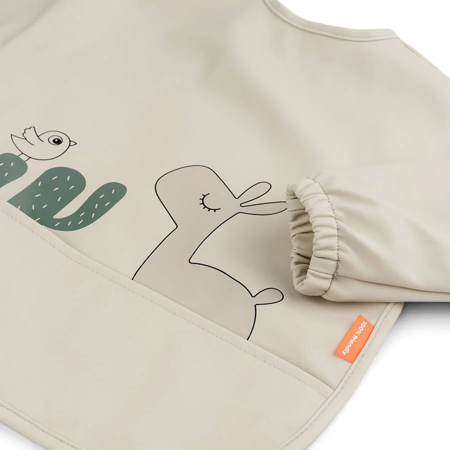 Done By Deer Sleeved Pocket Bib - Sand - Image 2