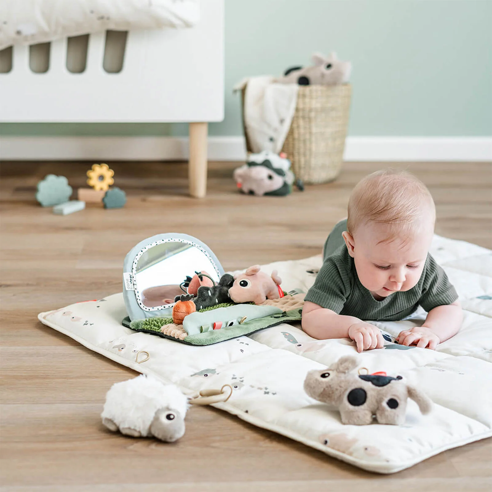 Done By Deer Tummy Time sensory Mirror Tiny Farm - Image 4