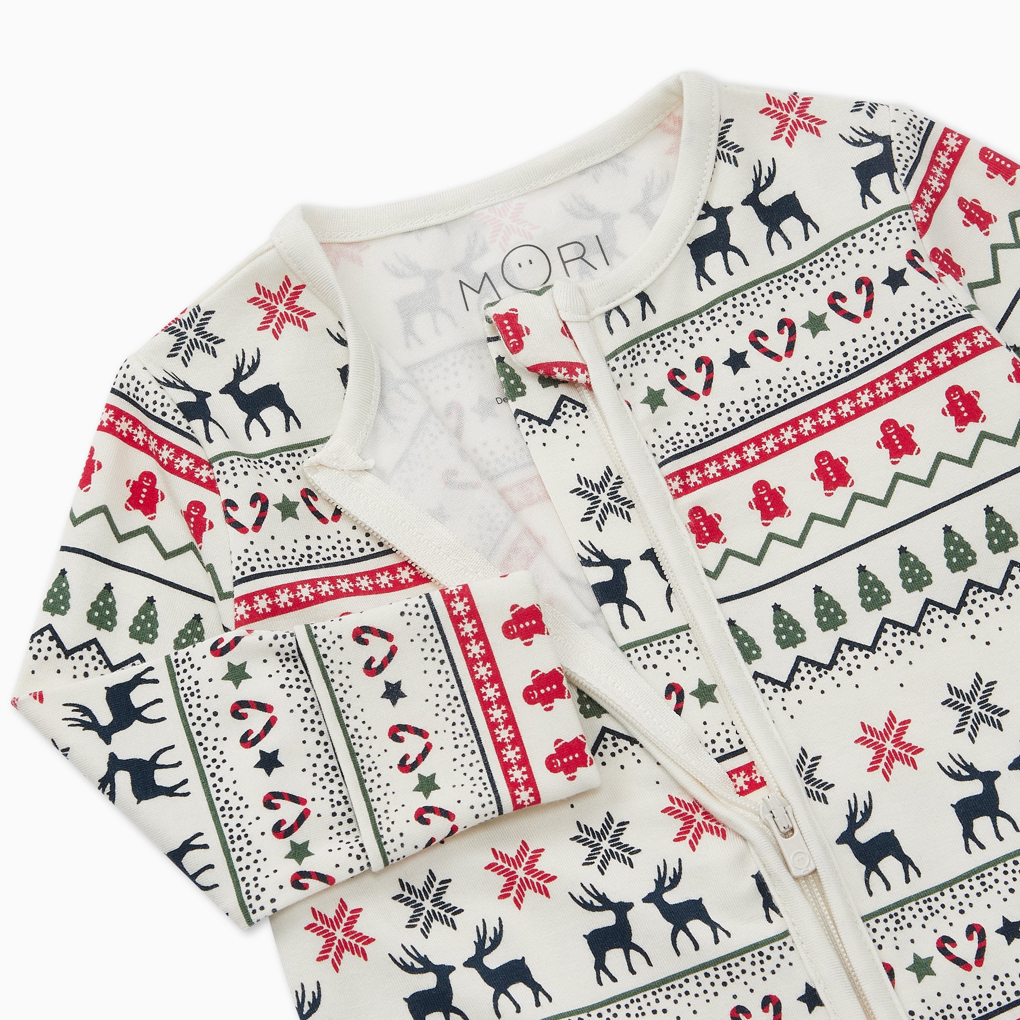 Fair Isle Print Clever Zip Sleepsuit - Image 2