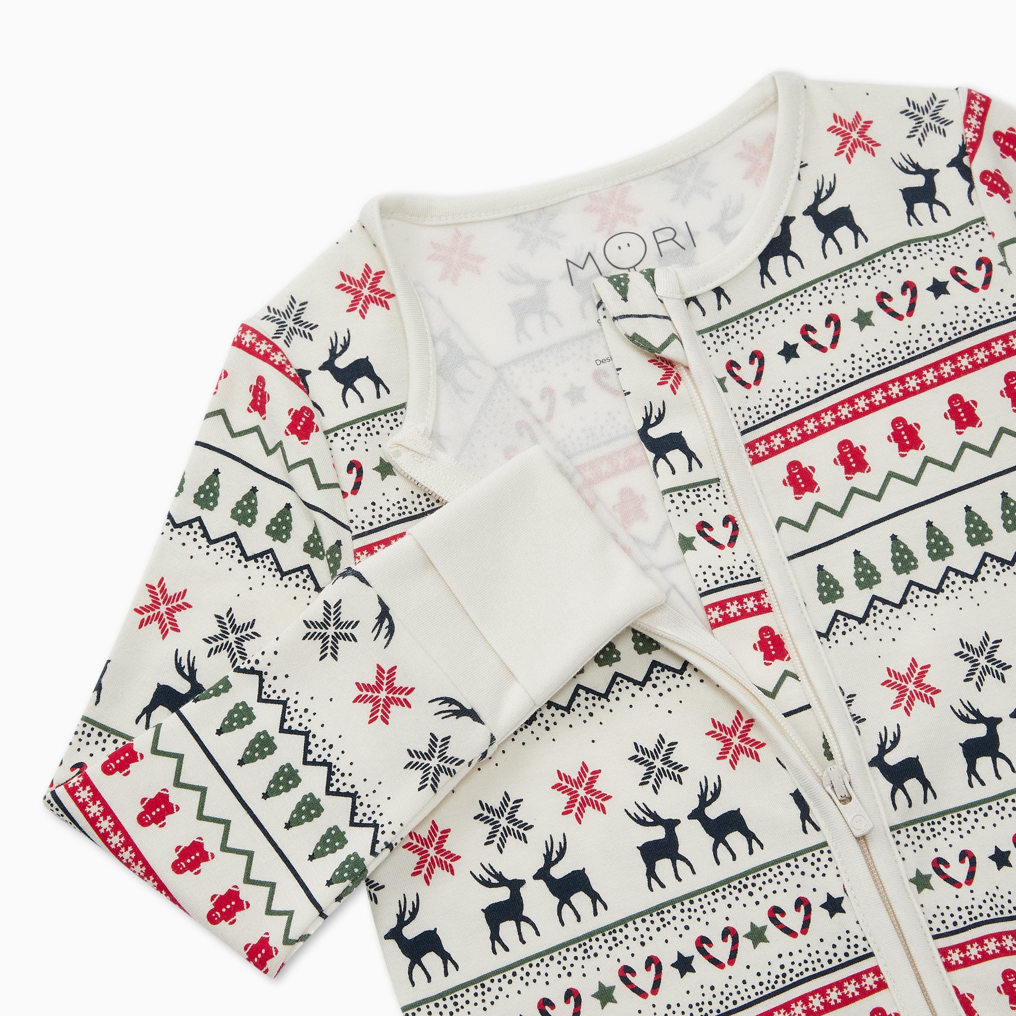 Fair Isle Print Clever Zip Sleepsuit - Image 5