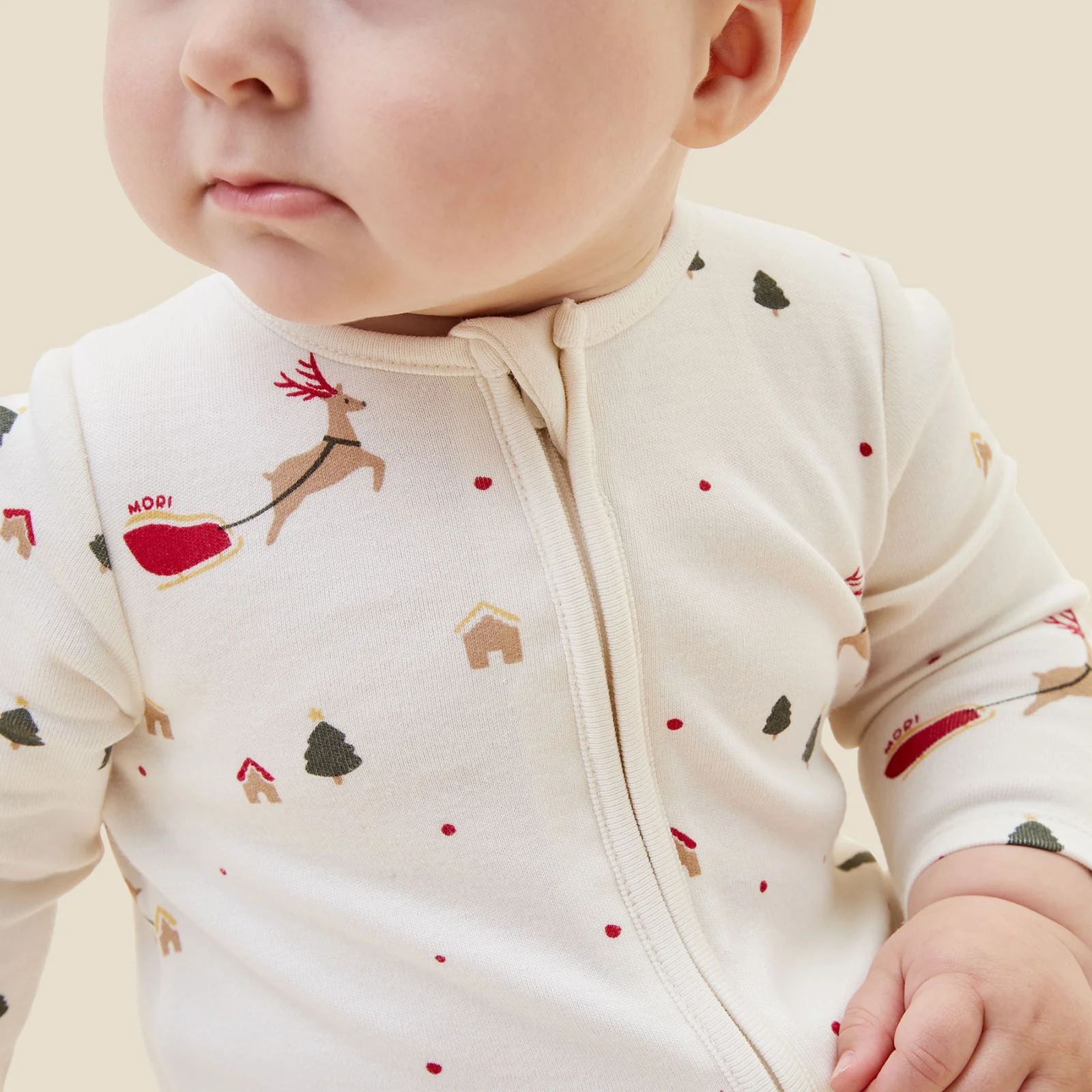 Festive Print Clever Zip Sleepsuit - Image 4