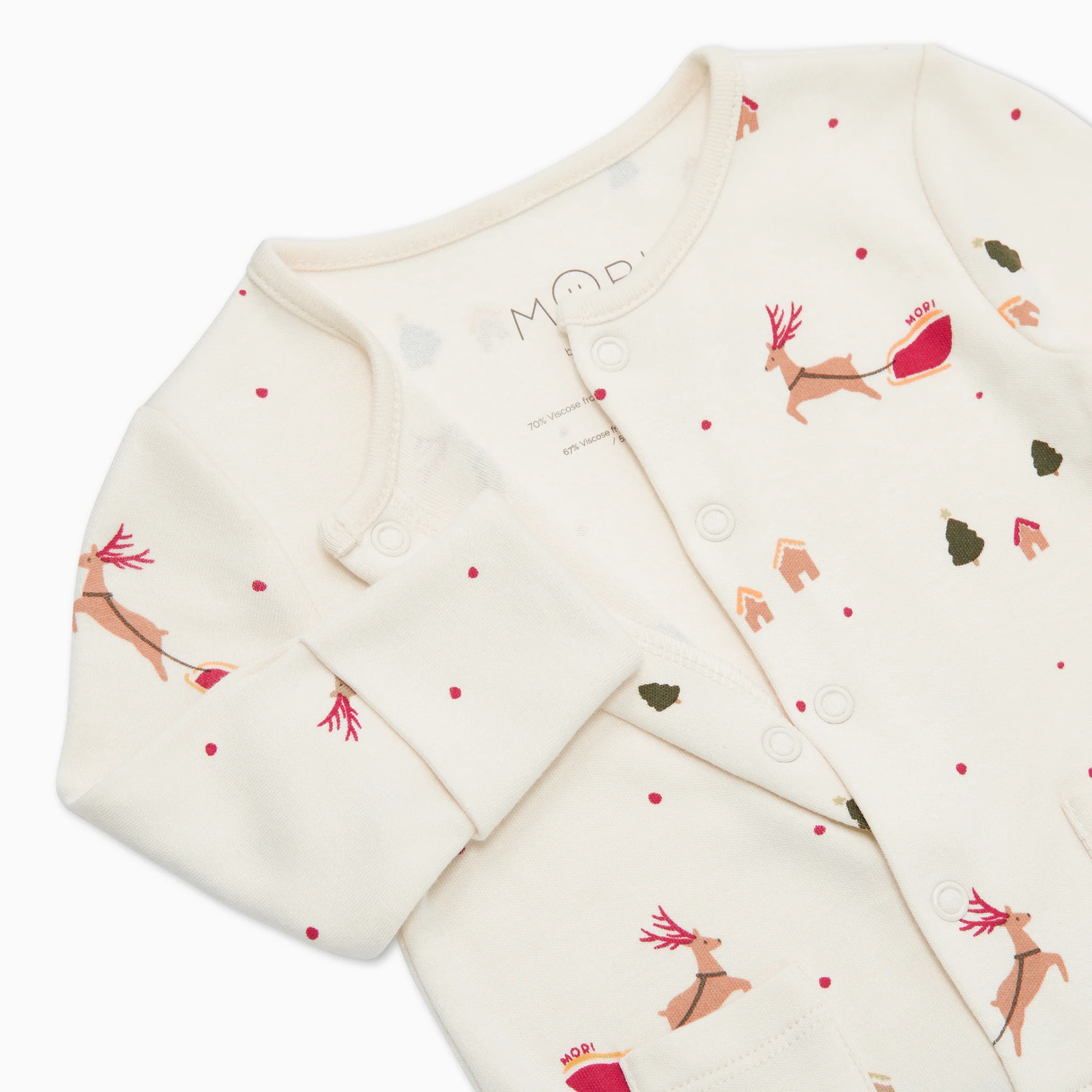 Festive Print Long Sleeve Bodysuit - Image 3