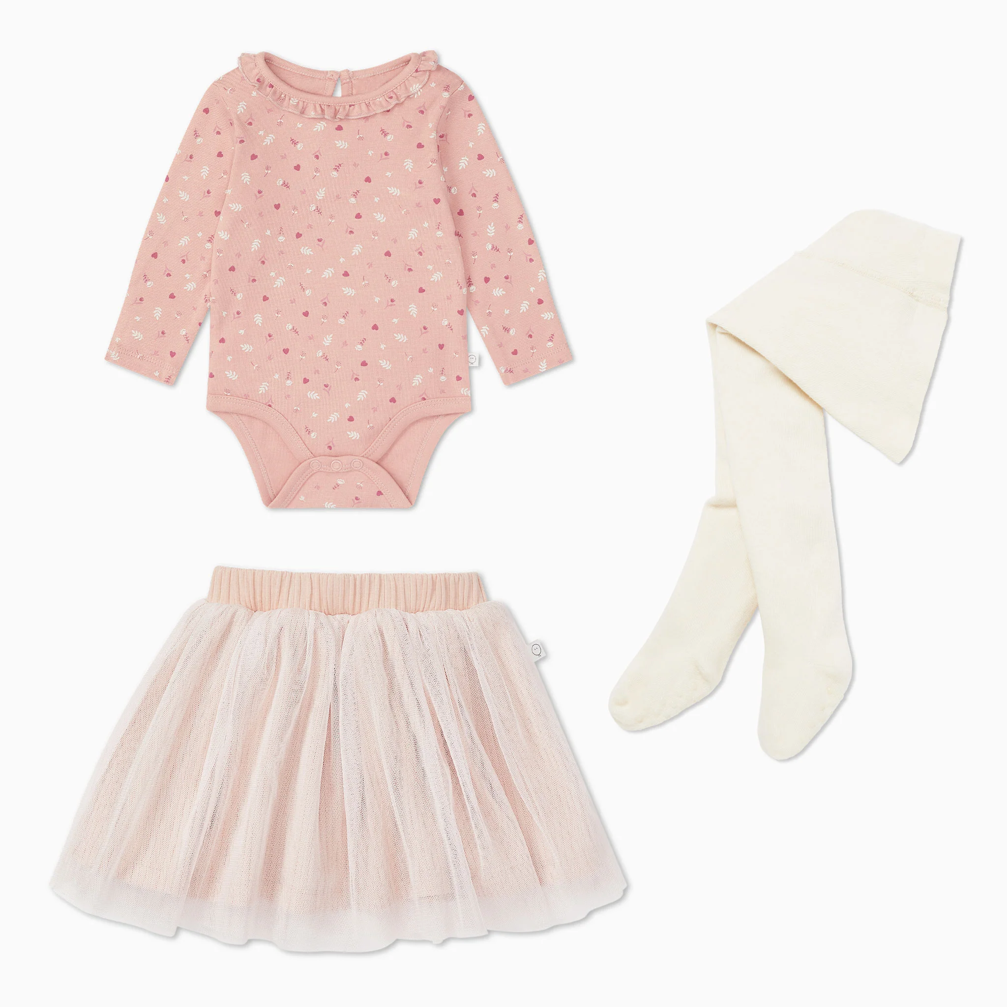 Floral Bodysuit, Tutu & Tights Outfit - Image 2