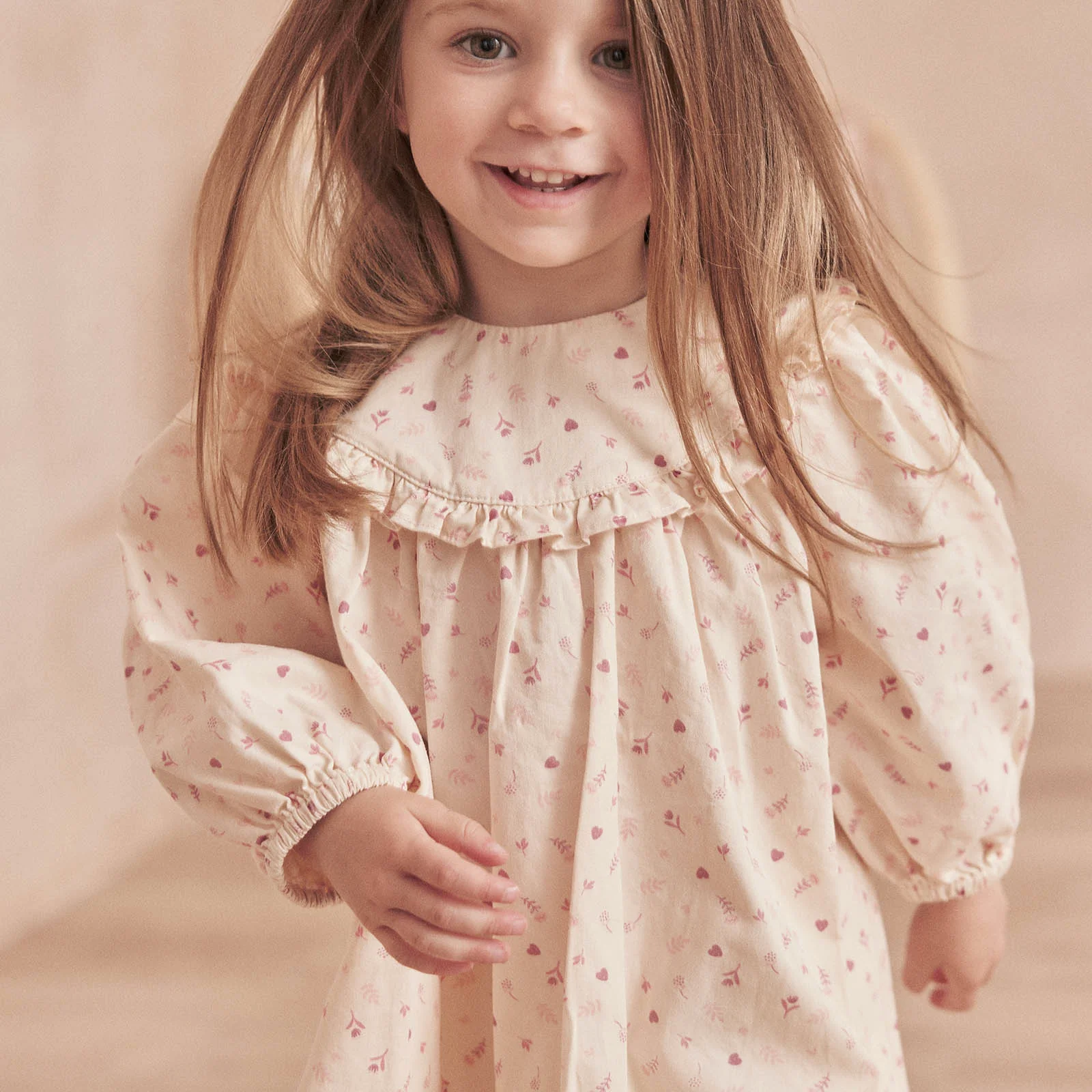 Floral Frilled Collar Dress & Tights Outfit - Image 4