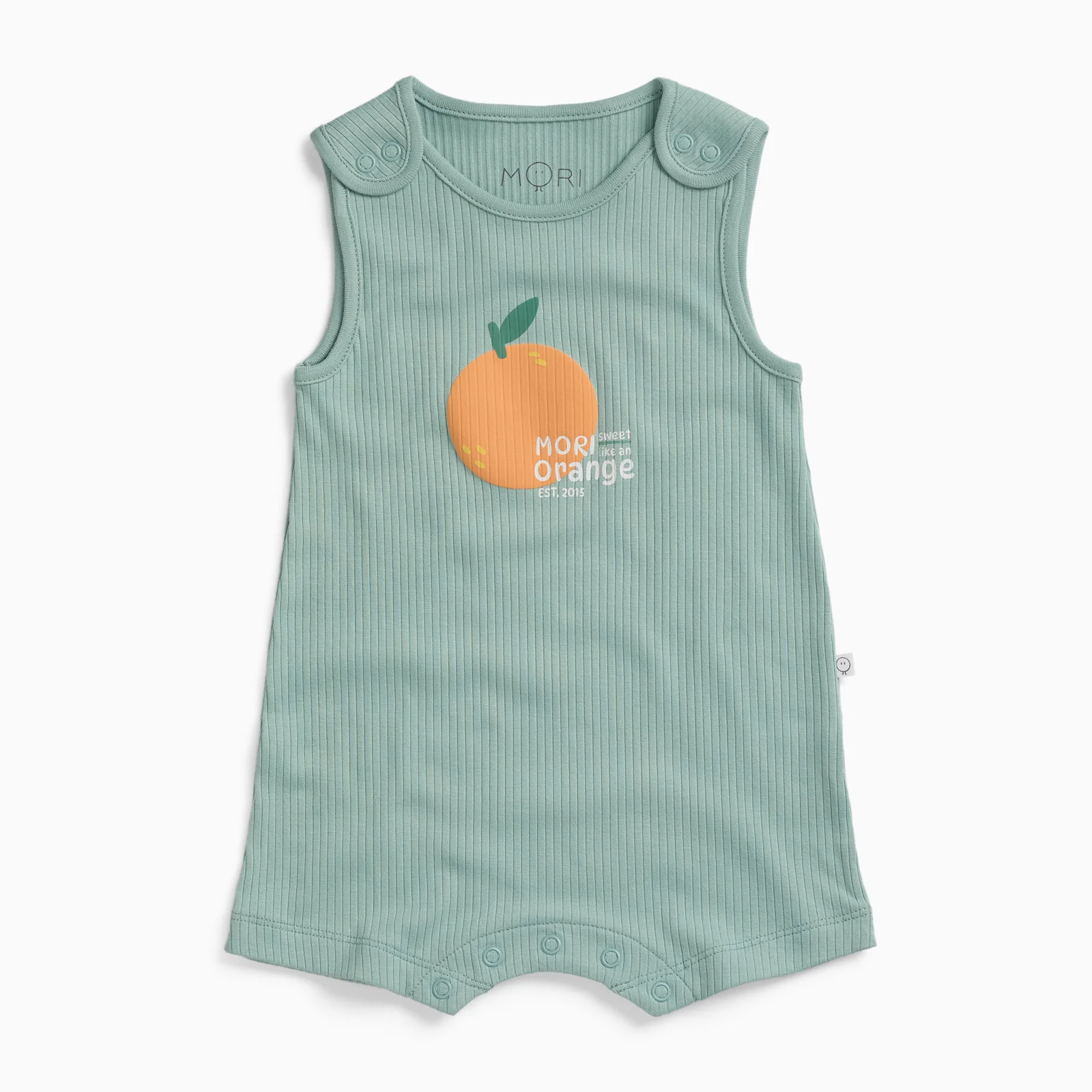 Fresh Orange Ribbed Short Dungarees