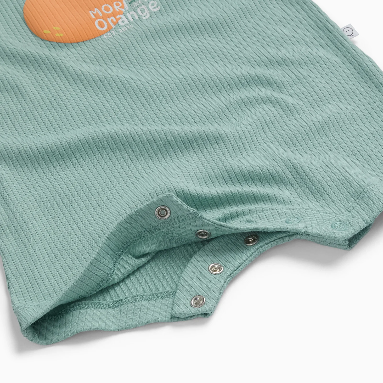Fresh Orange Ribbed Short Dungarees - Image 2