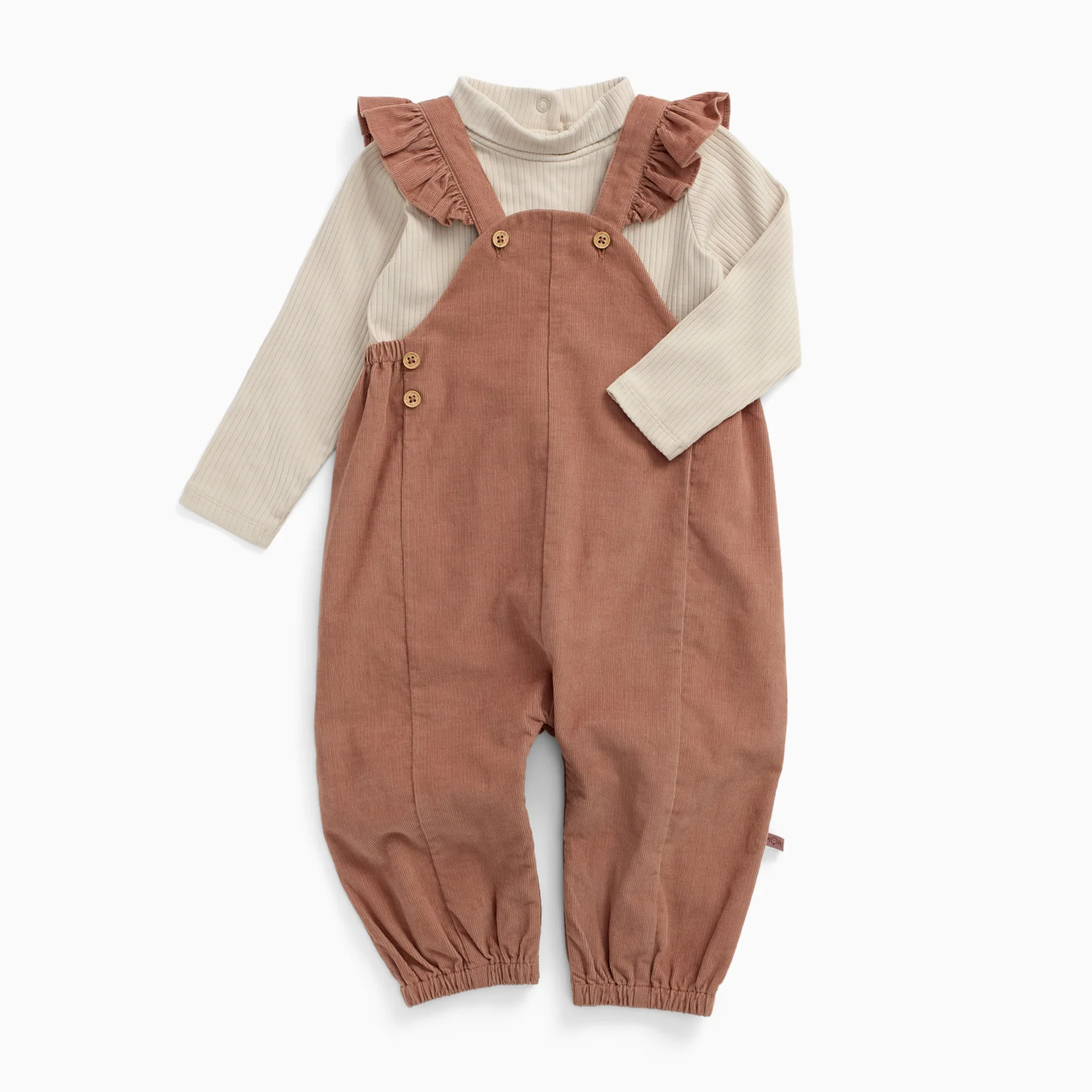 Frilled Corduroy Dungarees & Bodysuit Outfit - Image 2