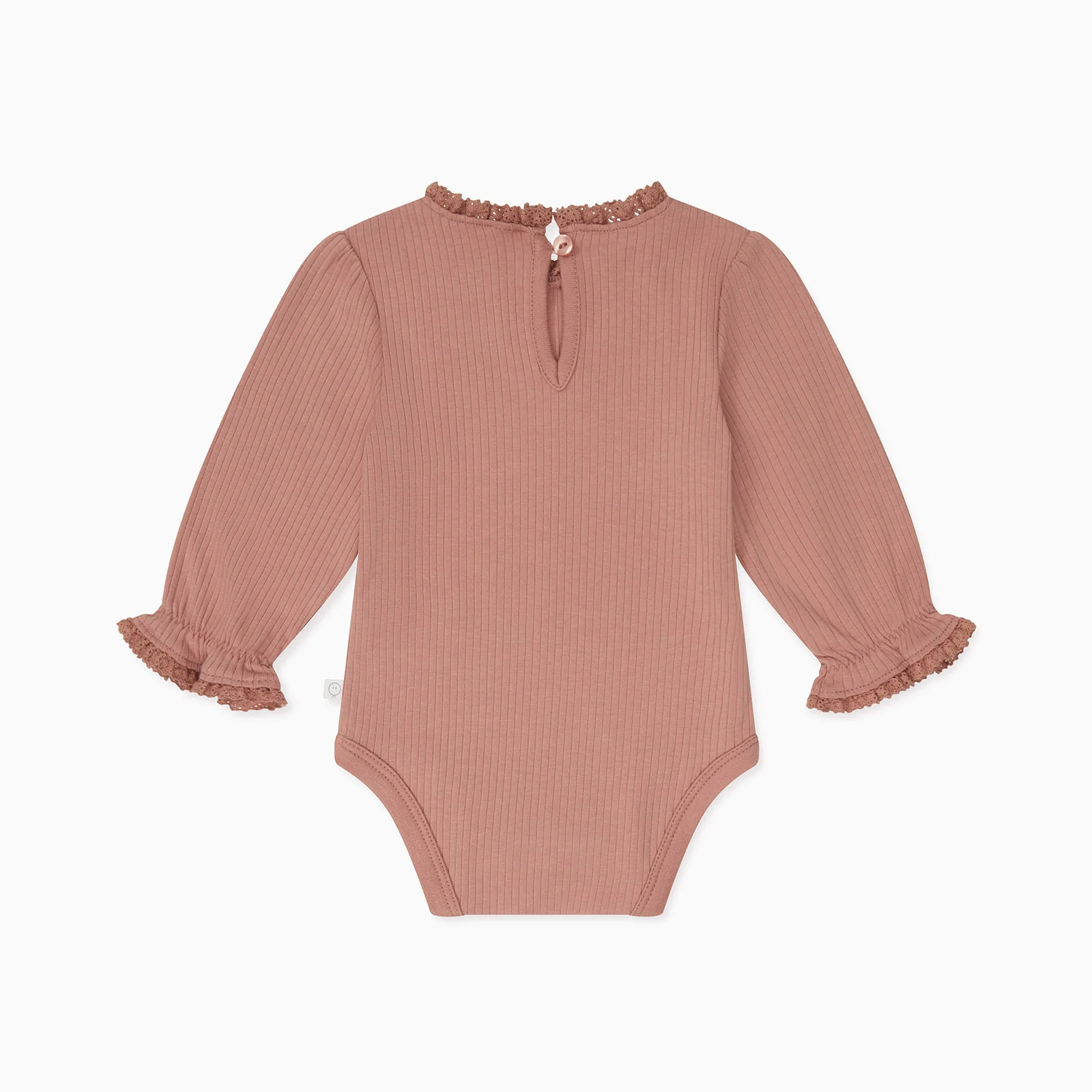 Frilled Ribbed Bodysuit - Rose - Image 2