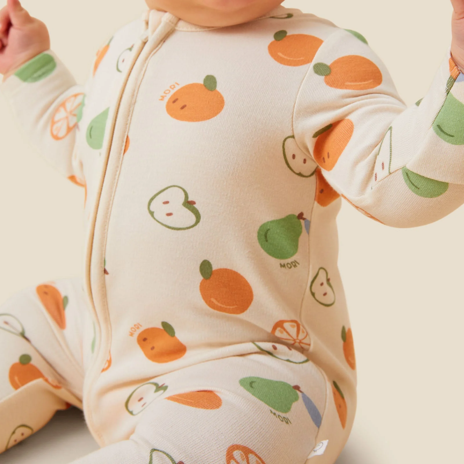 Fruit Print Clever Zip Sleepsuit - Image 3