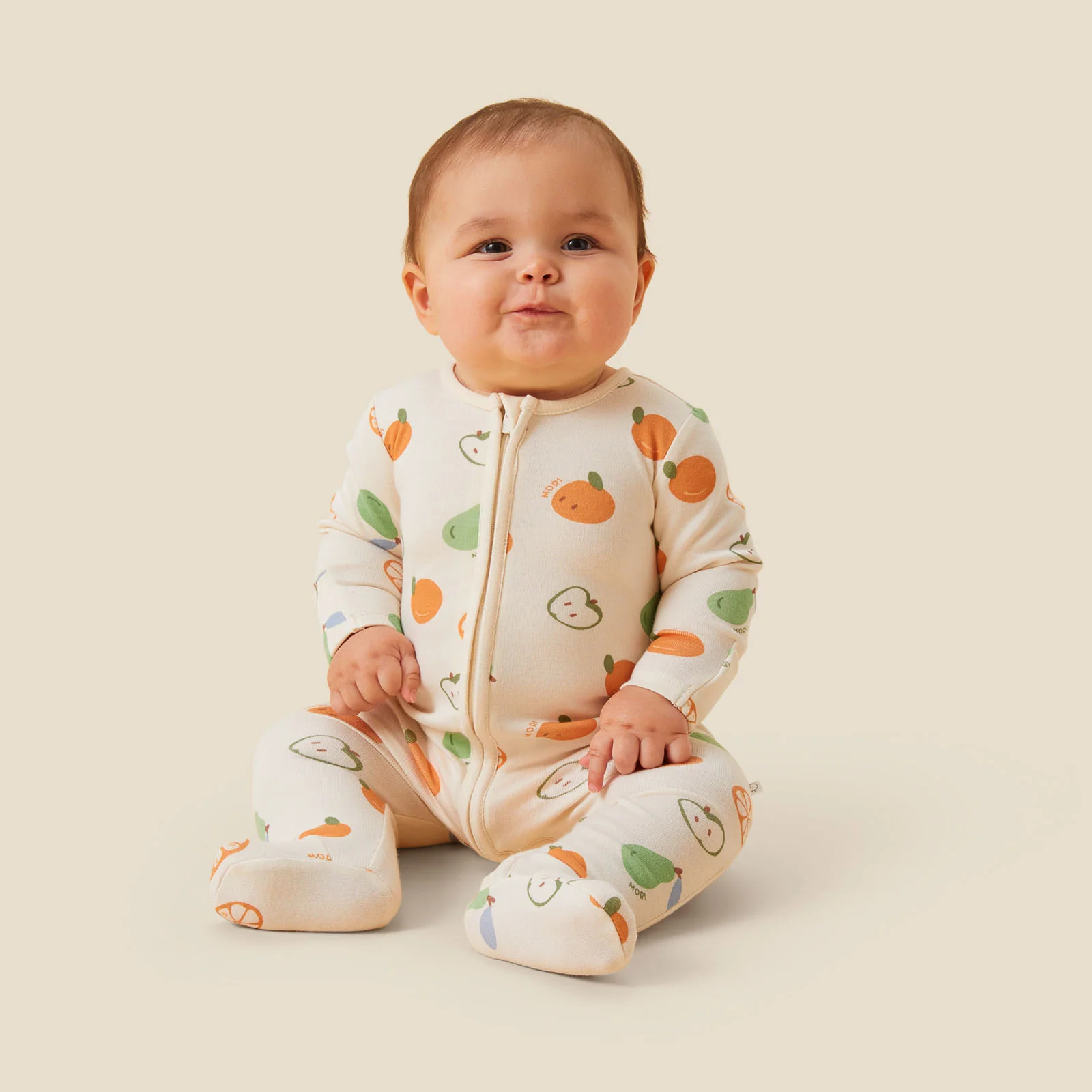 Fruit Print & Ribbed Clever Zip Sleepsuit 2 Pack - Image 2