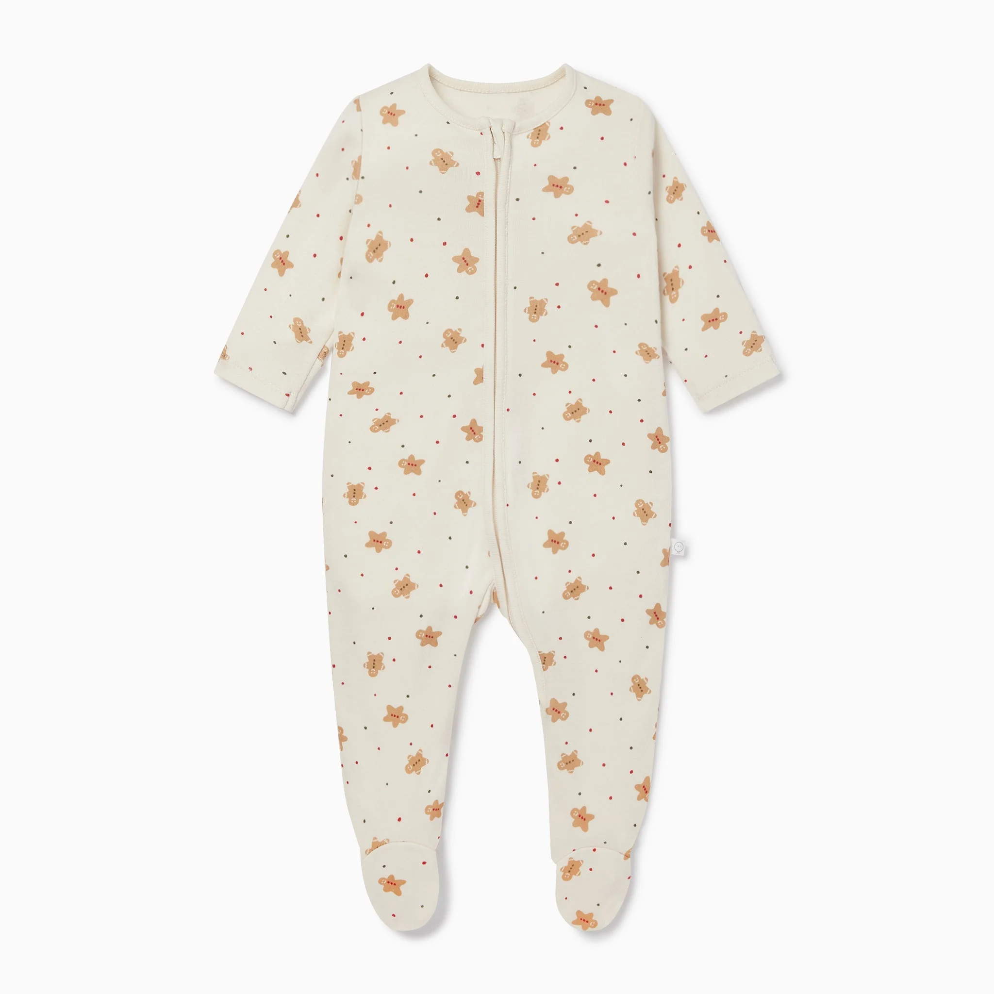Gingerbread Print Clever Zip Sleepsuit - Image 2