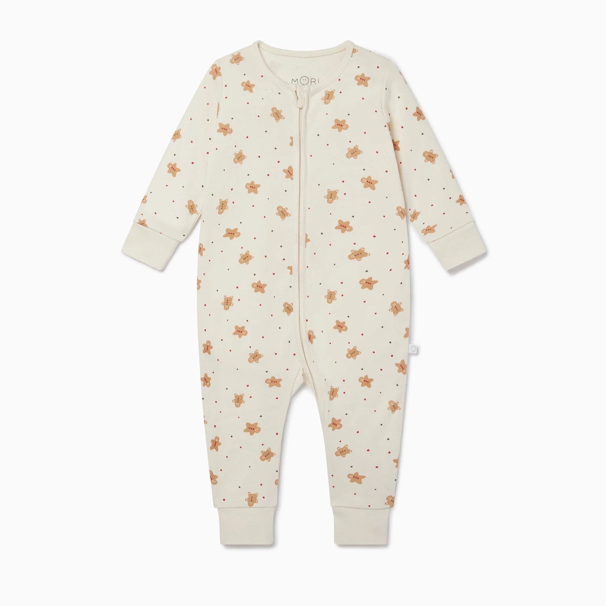 Gingerbread Print Clever Zip Sleepsuit - Image 3
