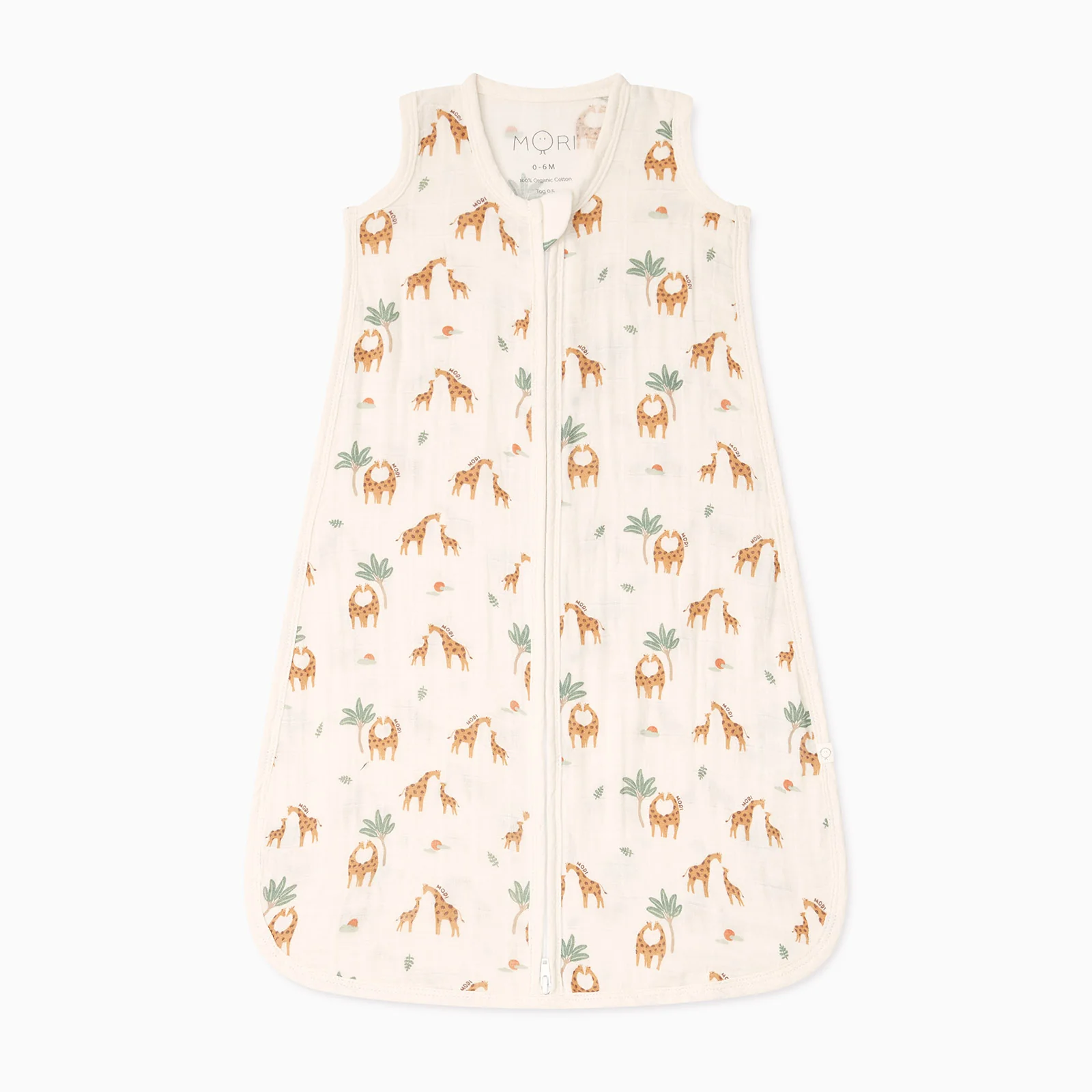 Giraffe Print Muslin Front Opening Summer Sleeping Bag 0.5 TOG