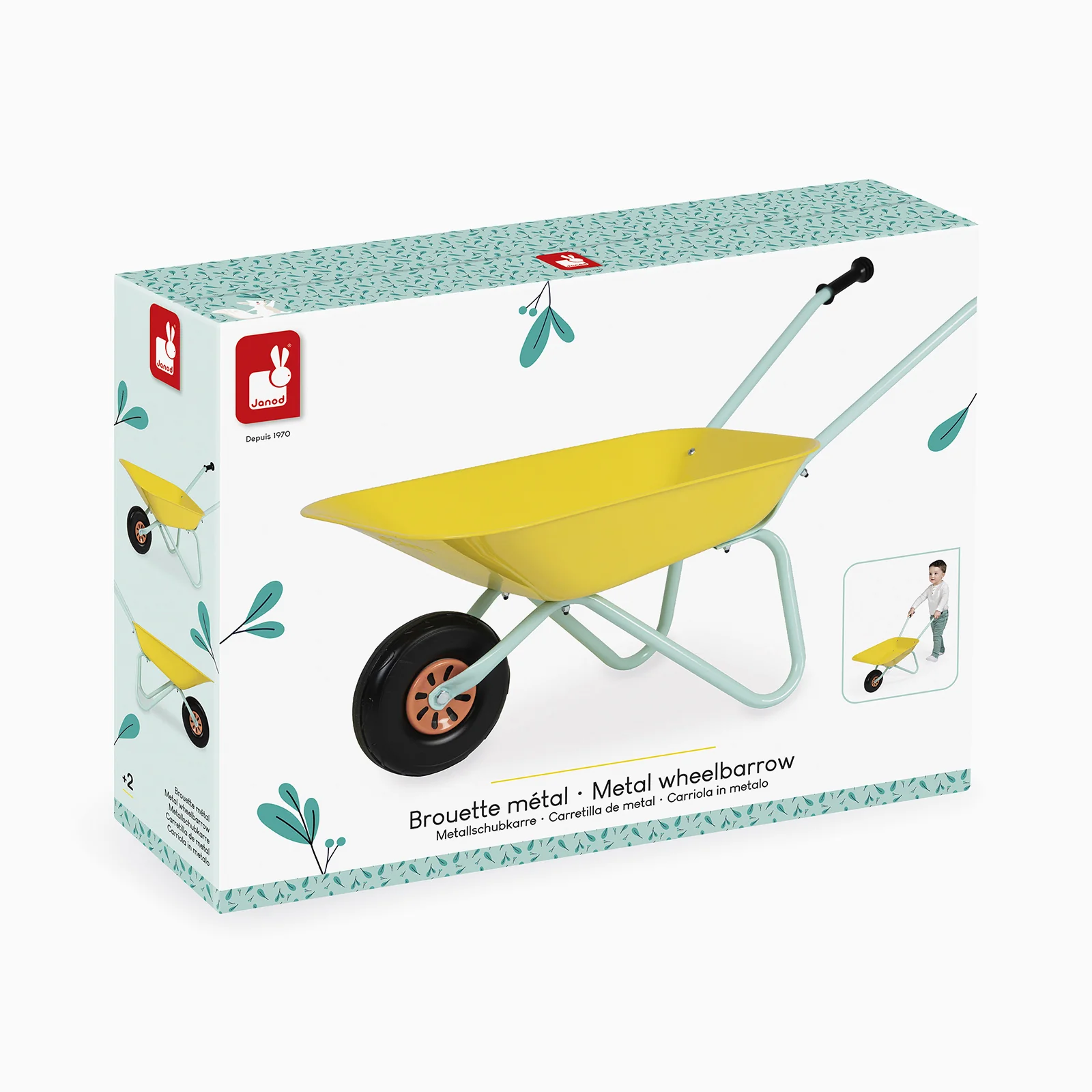 Janod Metal Wheelbarrow - Happy Garden - Image 5