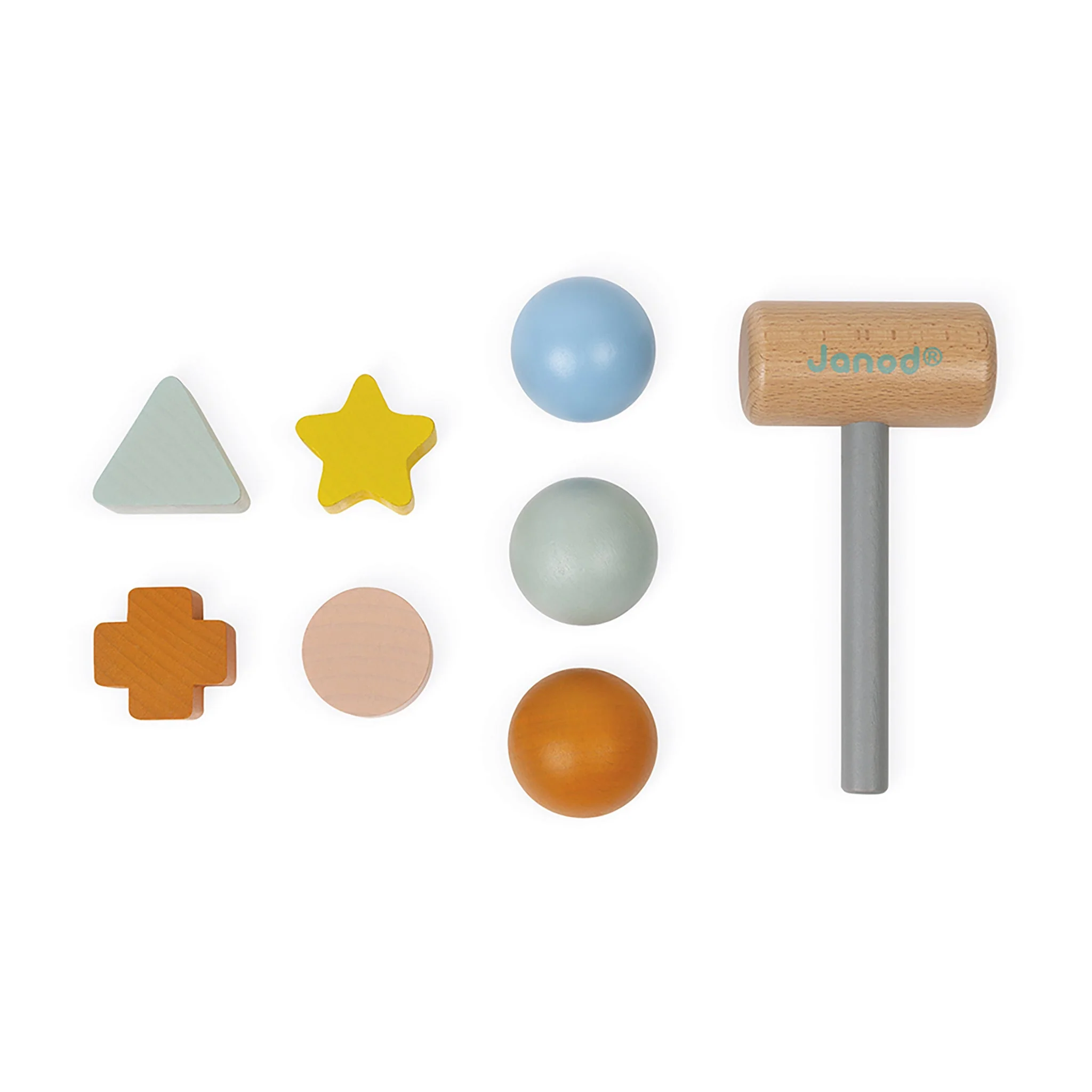 Janod Sweet Cocoon Wooden TapTap & Shape Sorter - Image 2