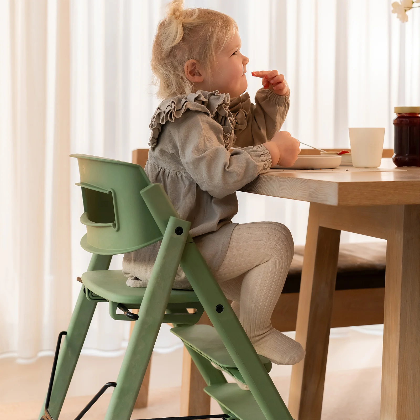 KAOS Klapp Recycled High Chair - Mineral Green - Image 2