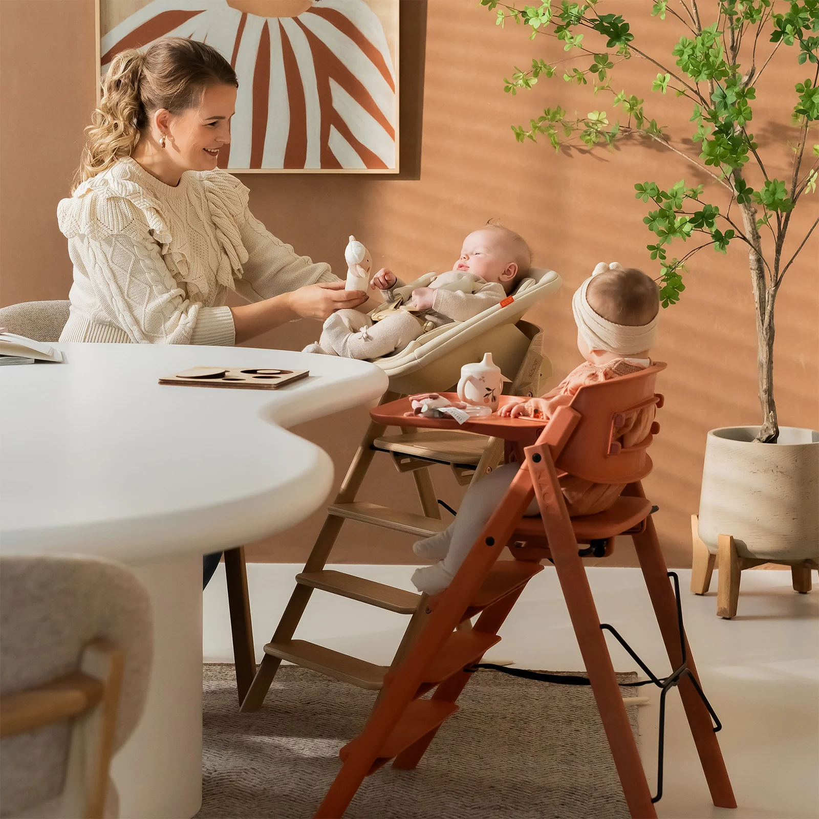 KAOS Klapp Recycled High Chair - Terracotta Pink - Image 2