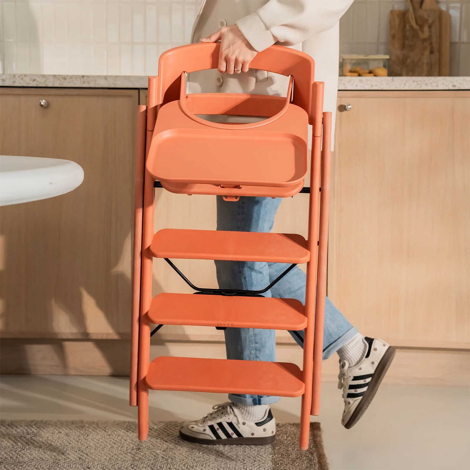 KAOS Klapp Recycled High Chair - Terracotta Pink - Image 3