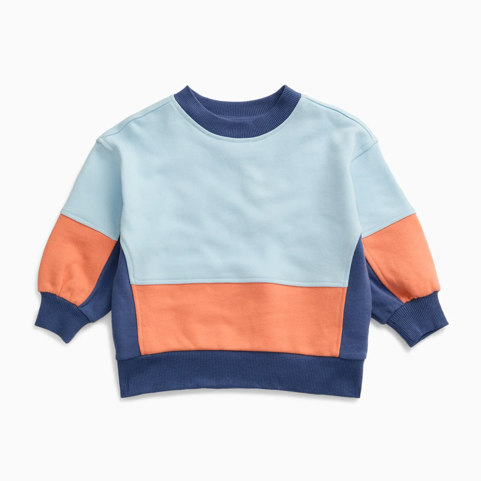 KIDLY by MORI Colourblock Sweatshirt - Blue & Orange - Image 2