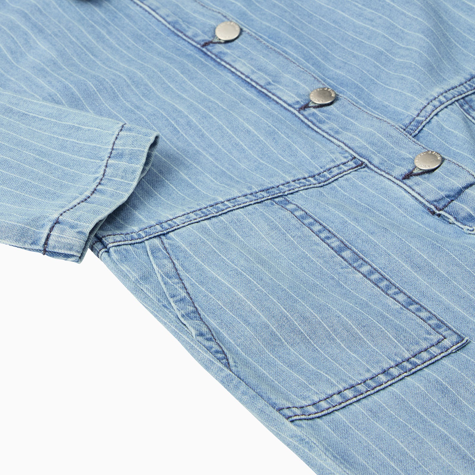 KIDLY by MORI Denim Pinstripe Jumpsuit - Image 5
