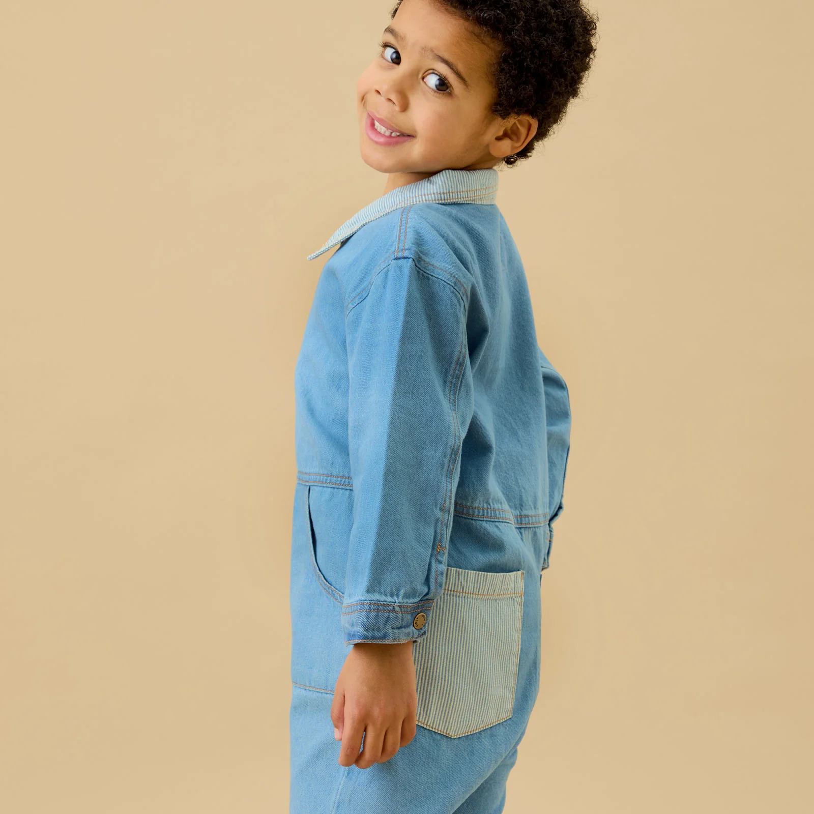 KIDLY by MORI Light Denim Jumpsuit - Image 3